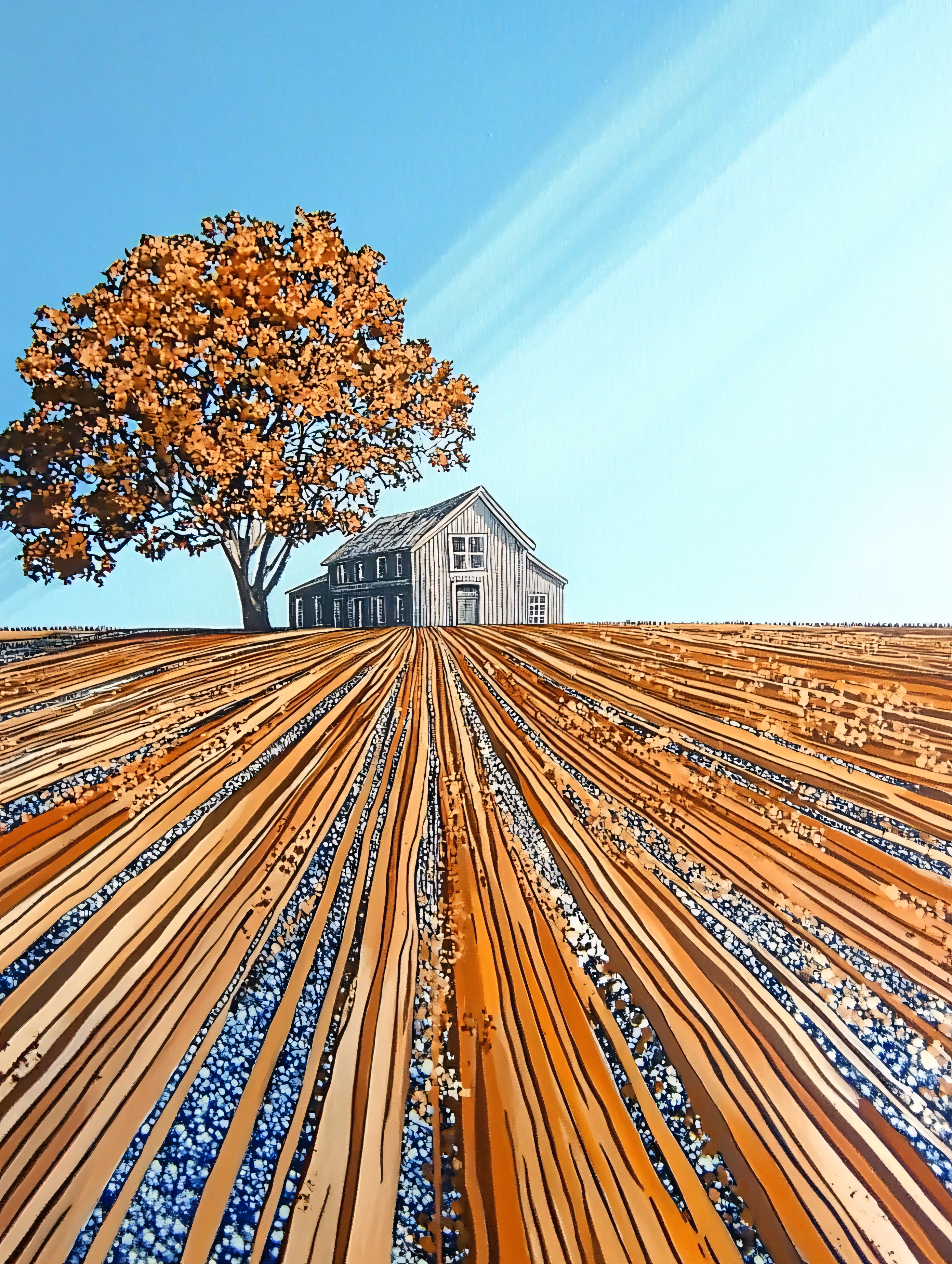 Autumn Barn and Tree