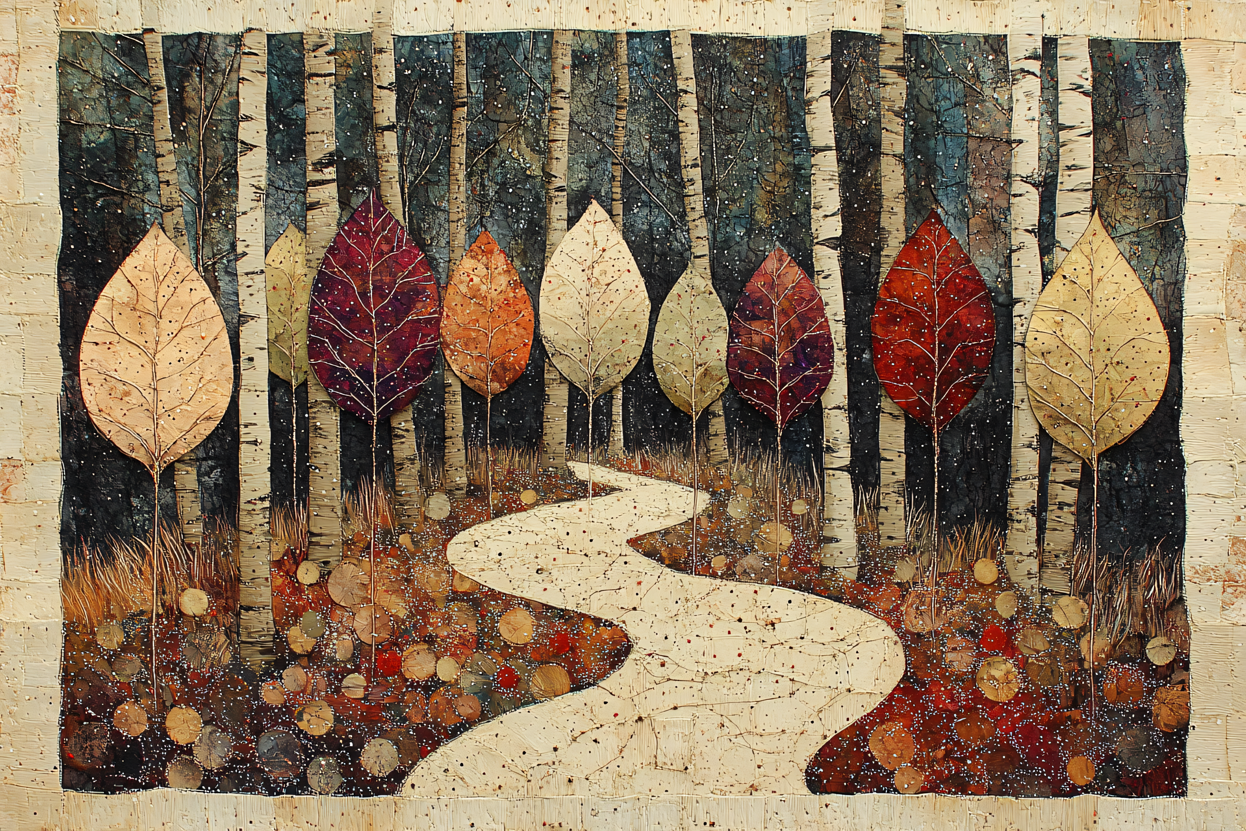Autumn Birch Forest Path