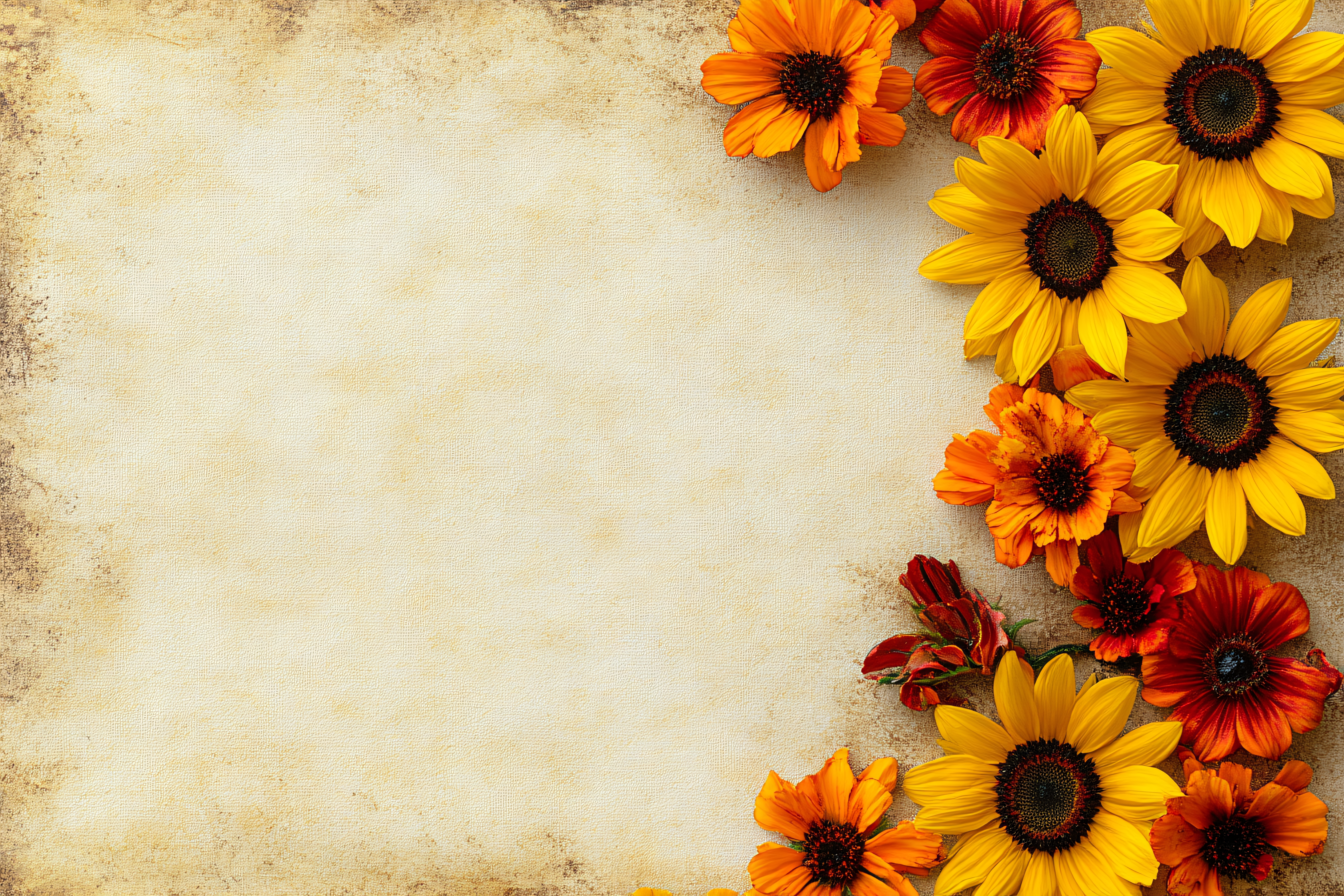 Autumn Floral Arrangement on Textured Background