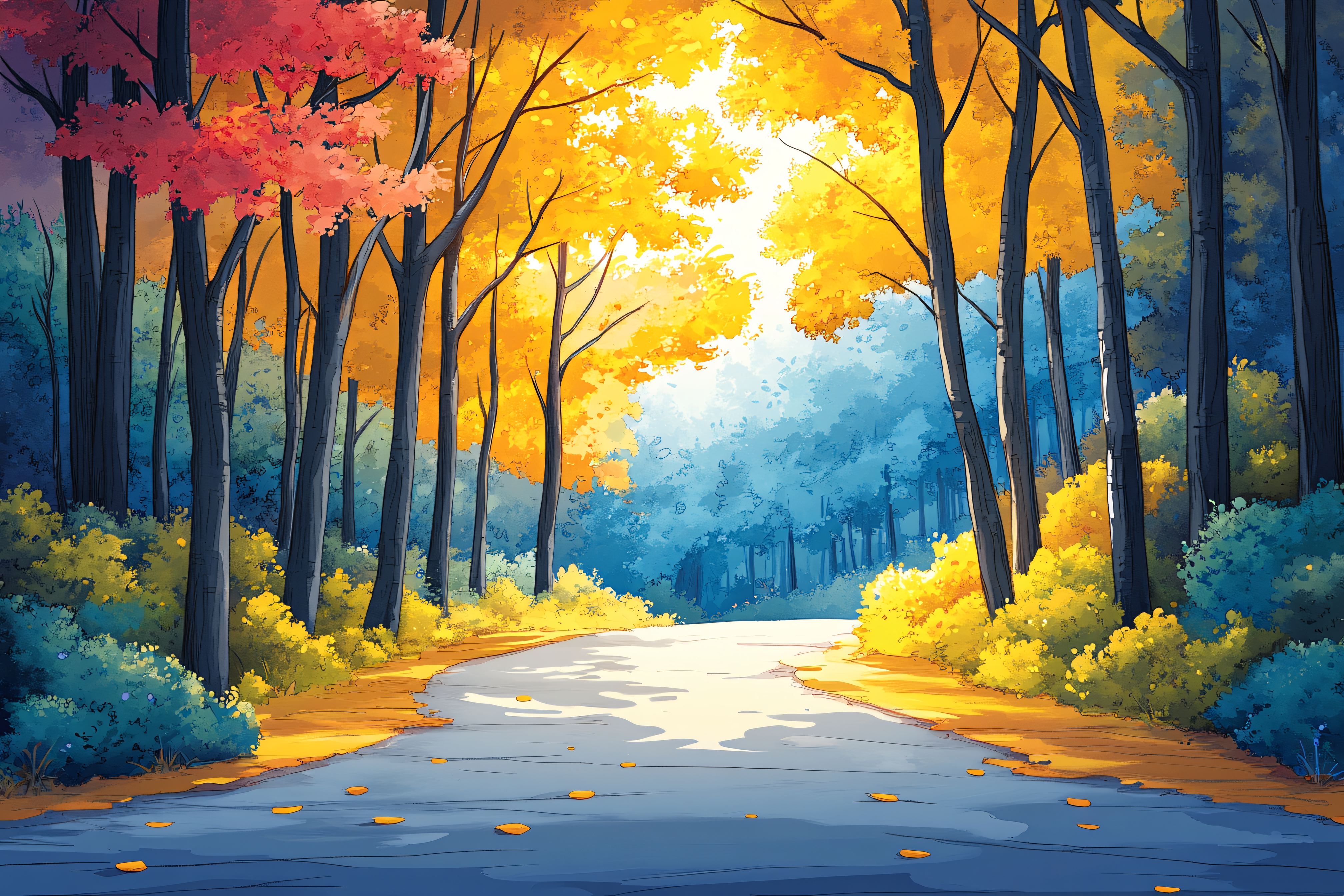 Autumn Forest Road