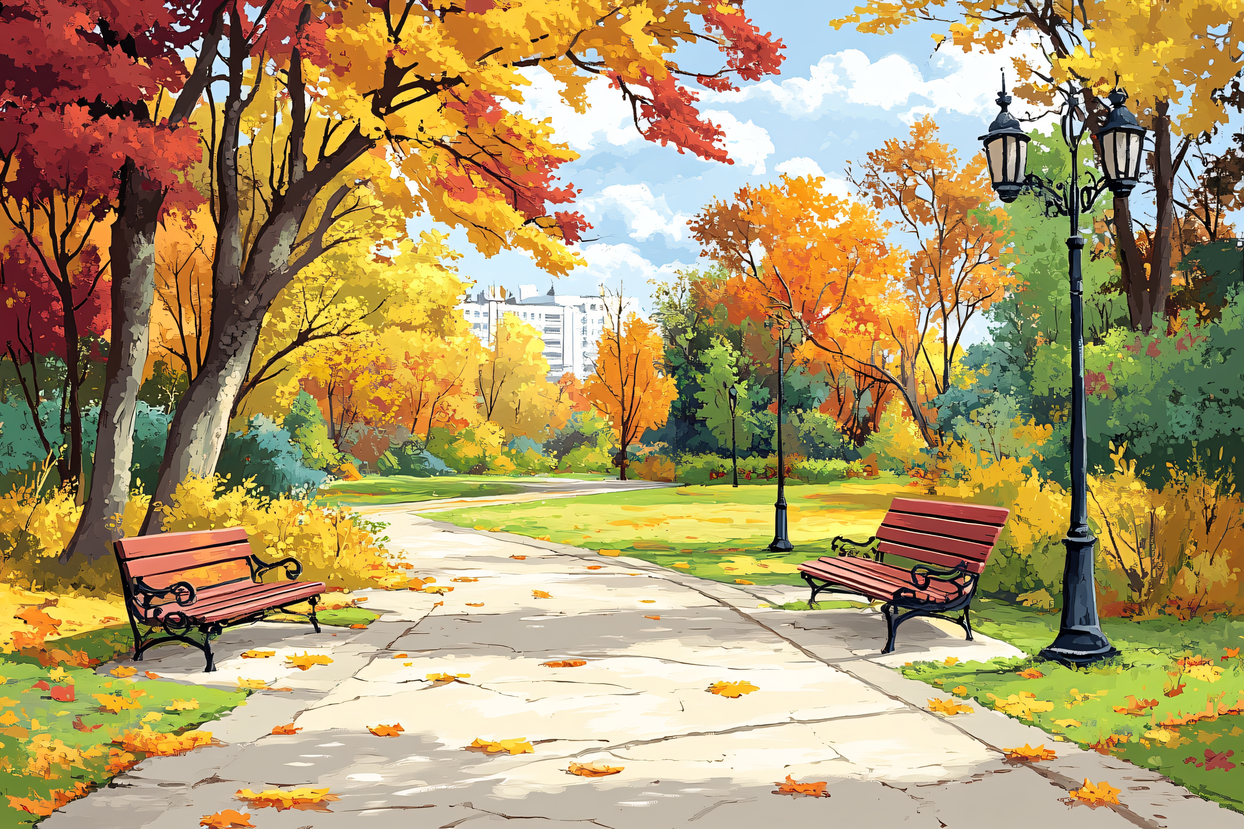 Autumn Park Scene