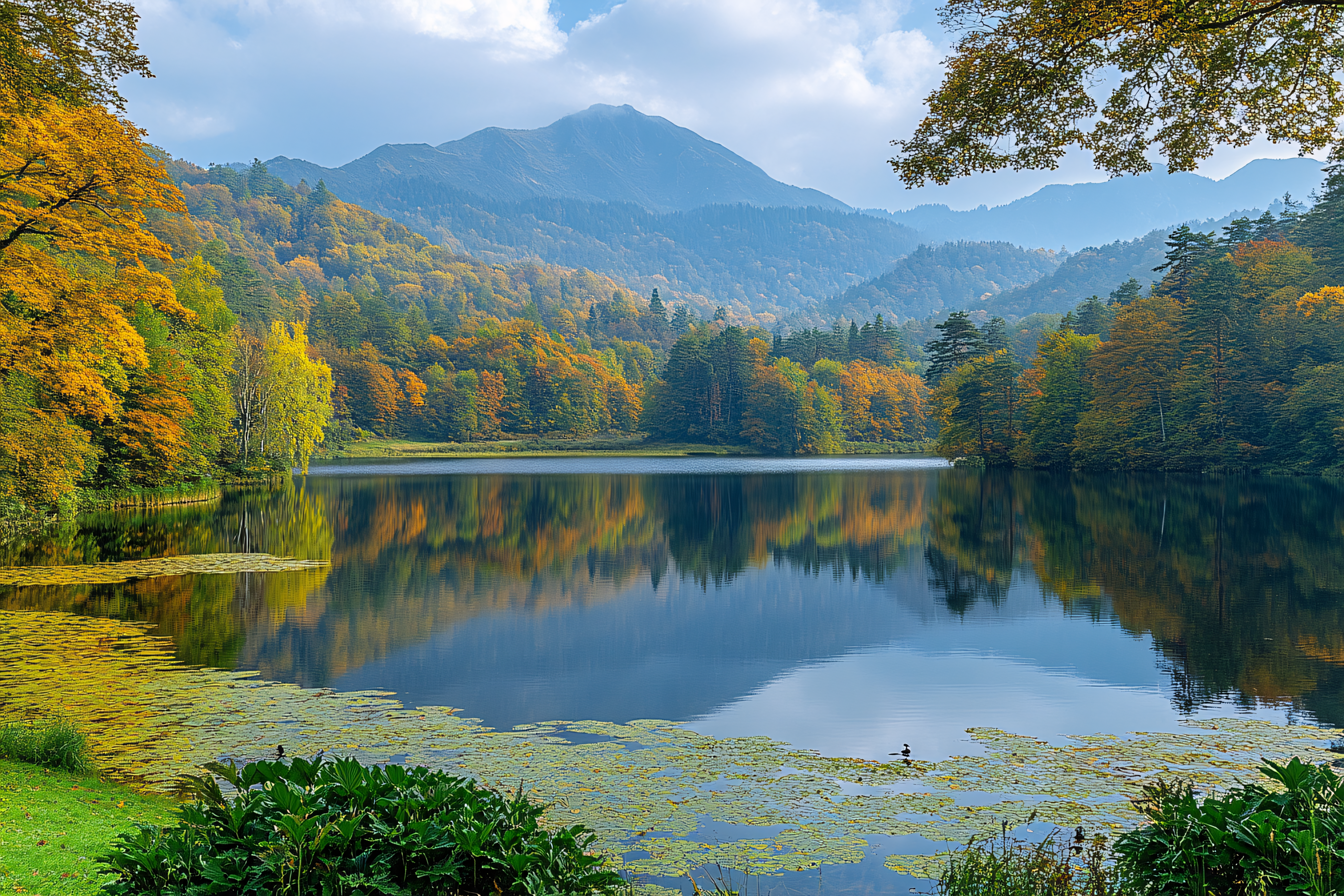 Autumn Reflection in Mountain Lake