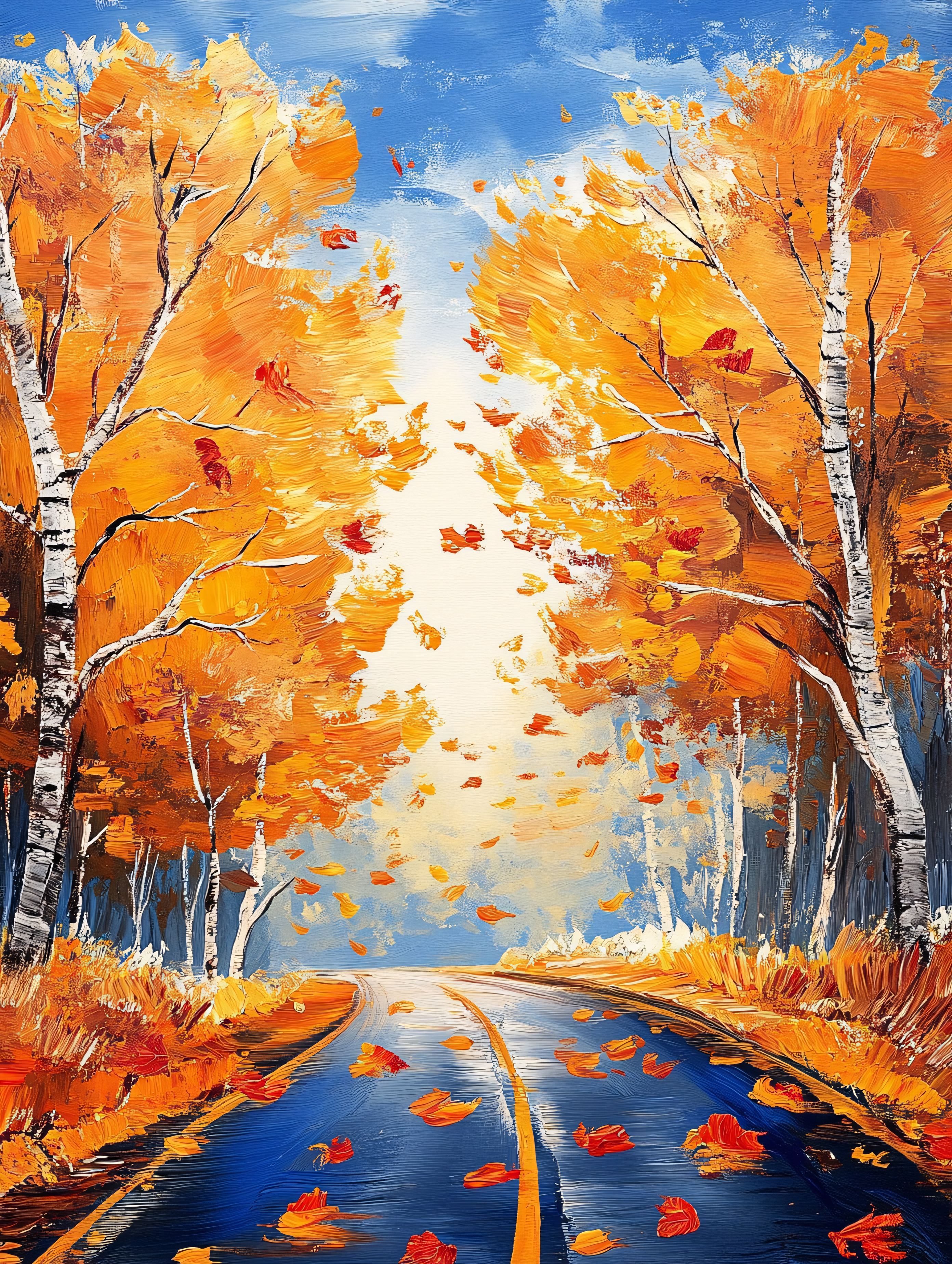 Autumn Road Painting