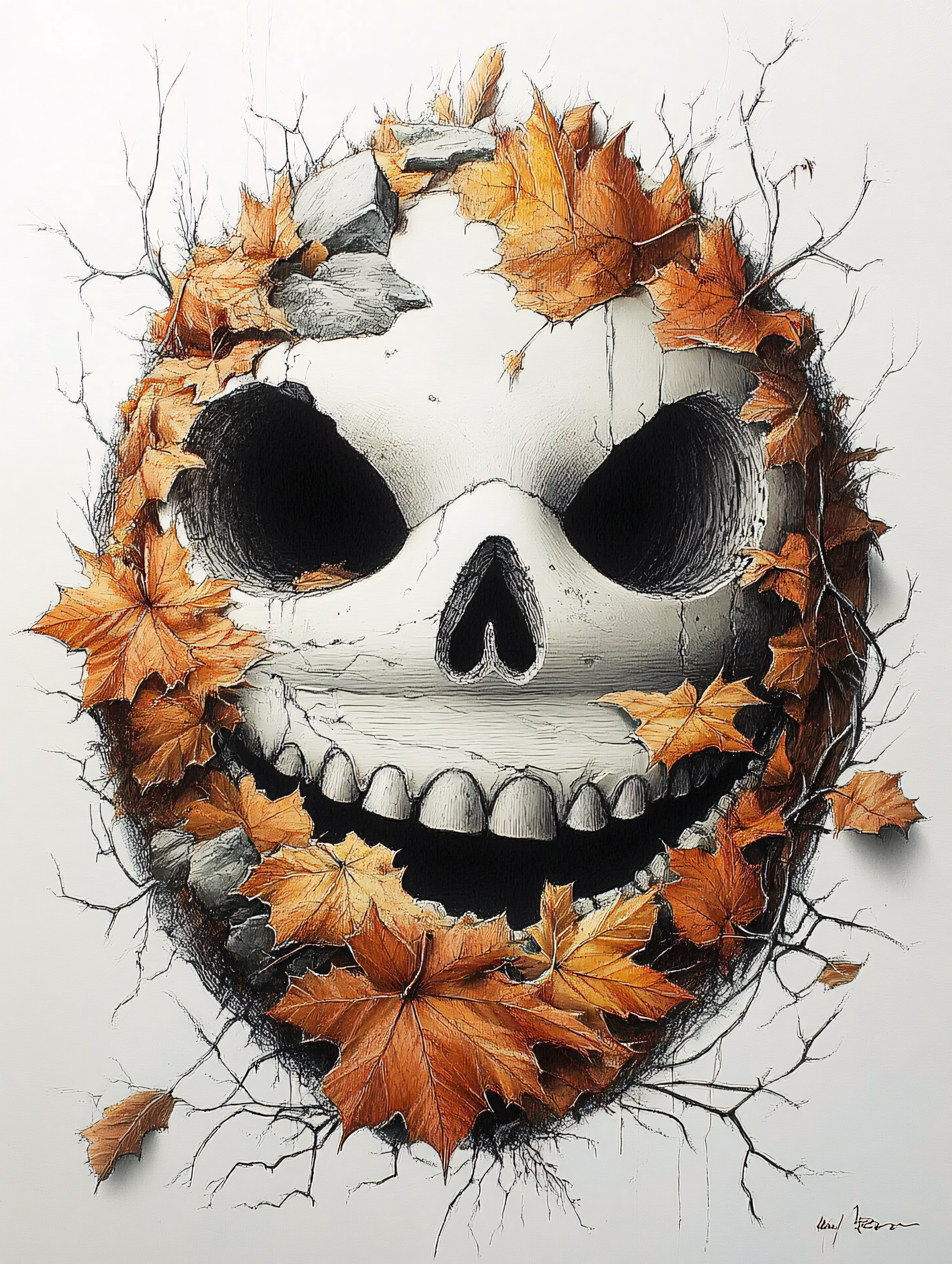 Autumn Skull Face