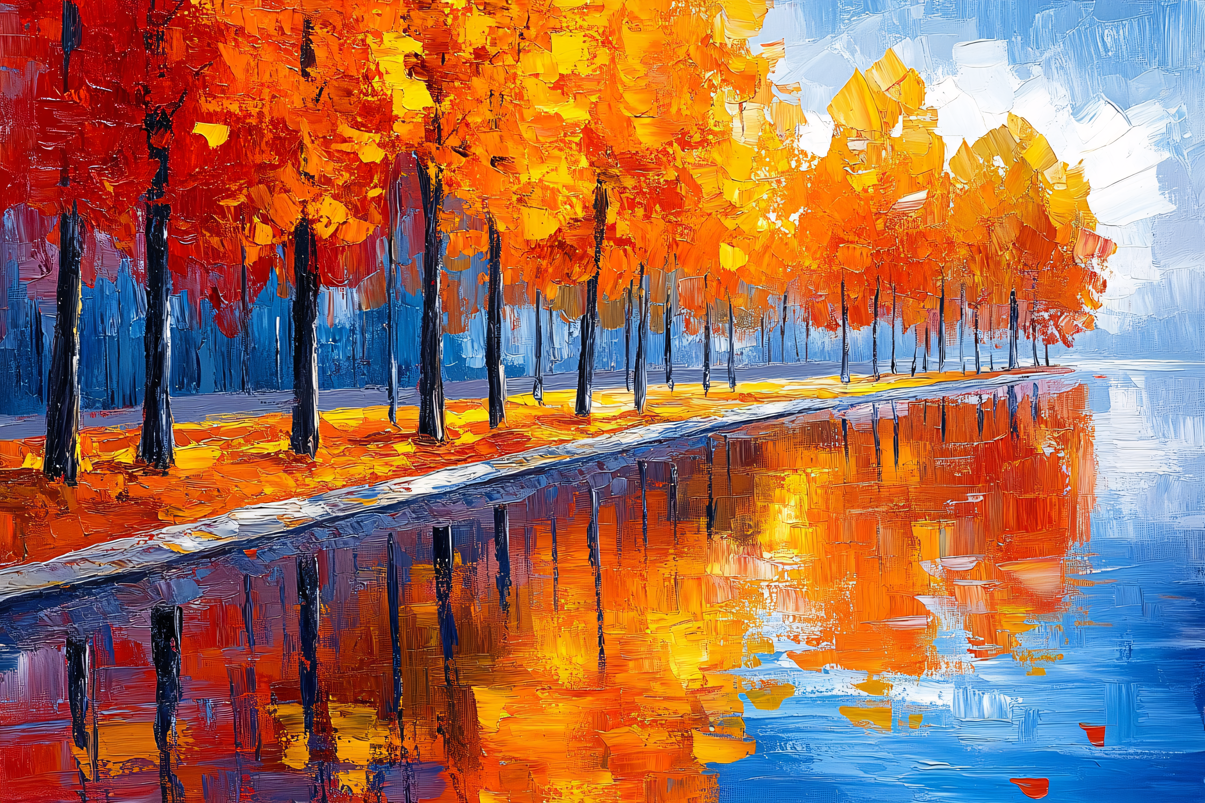 Autumn Trees Reflection