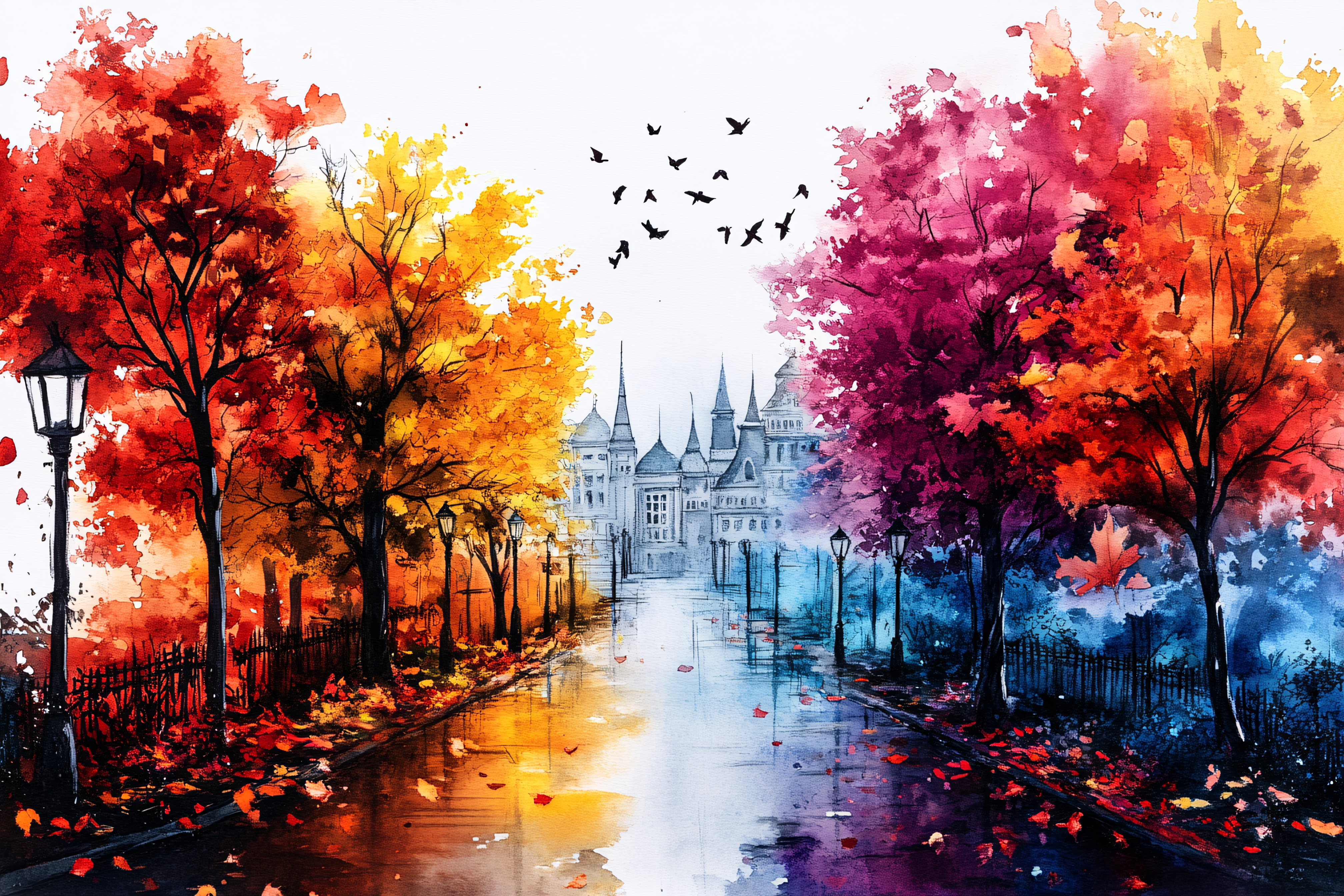 Autumnal Castle Pathway