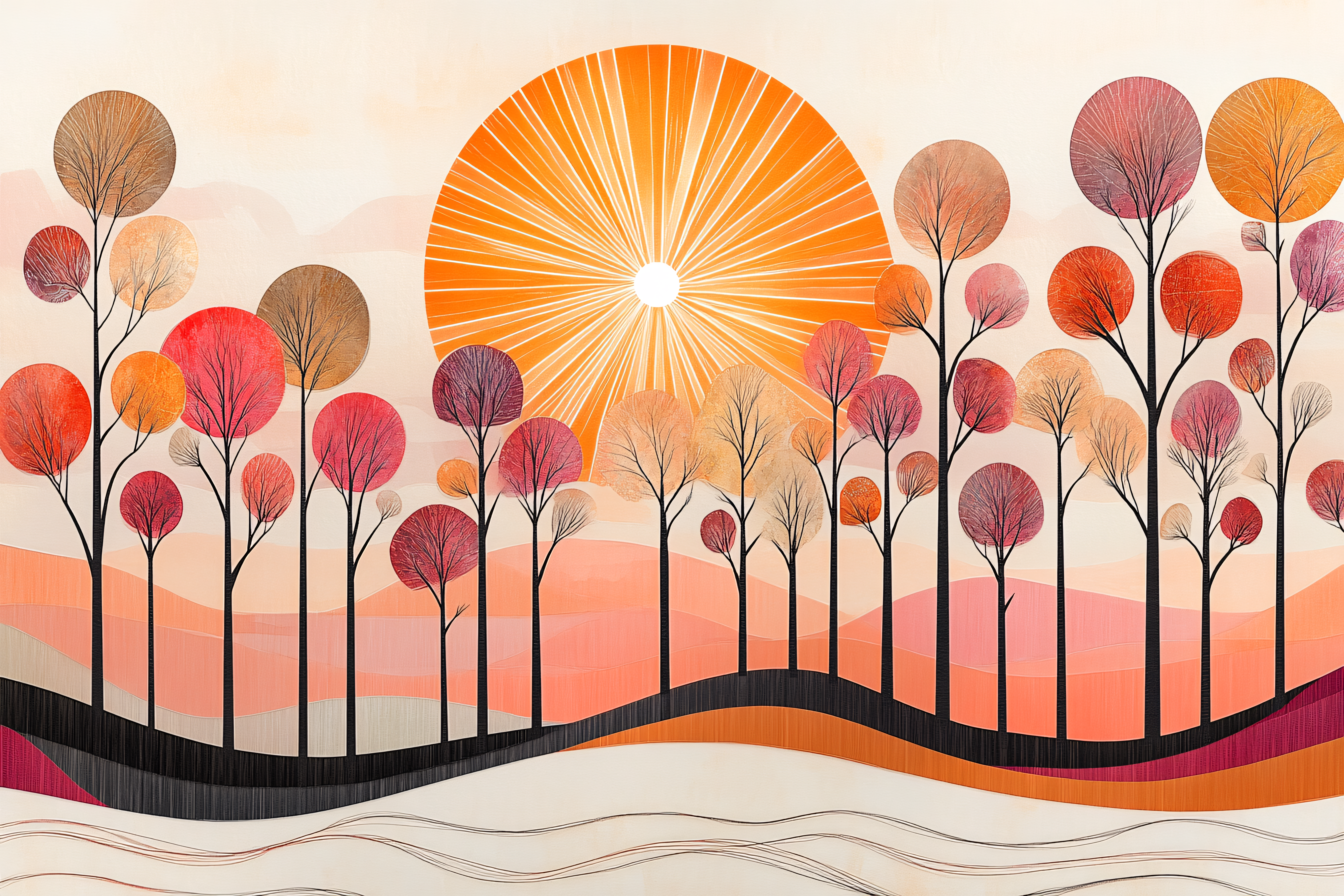 Autumnal Sunlit Grove