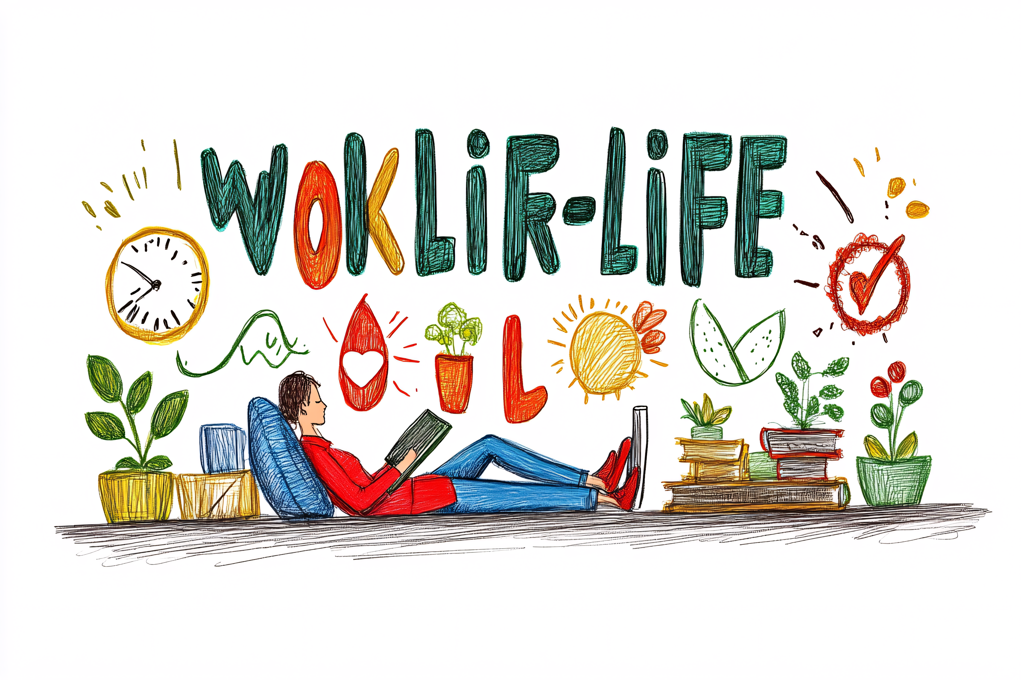 Balancing Work Life Doodle
