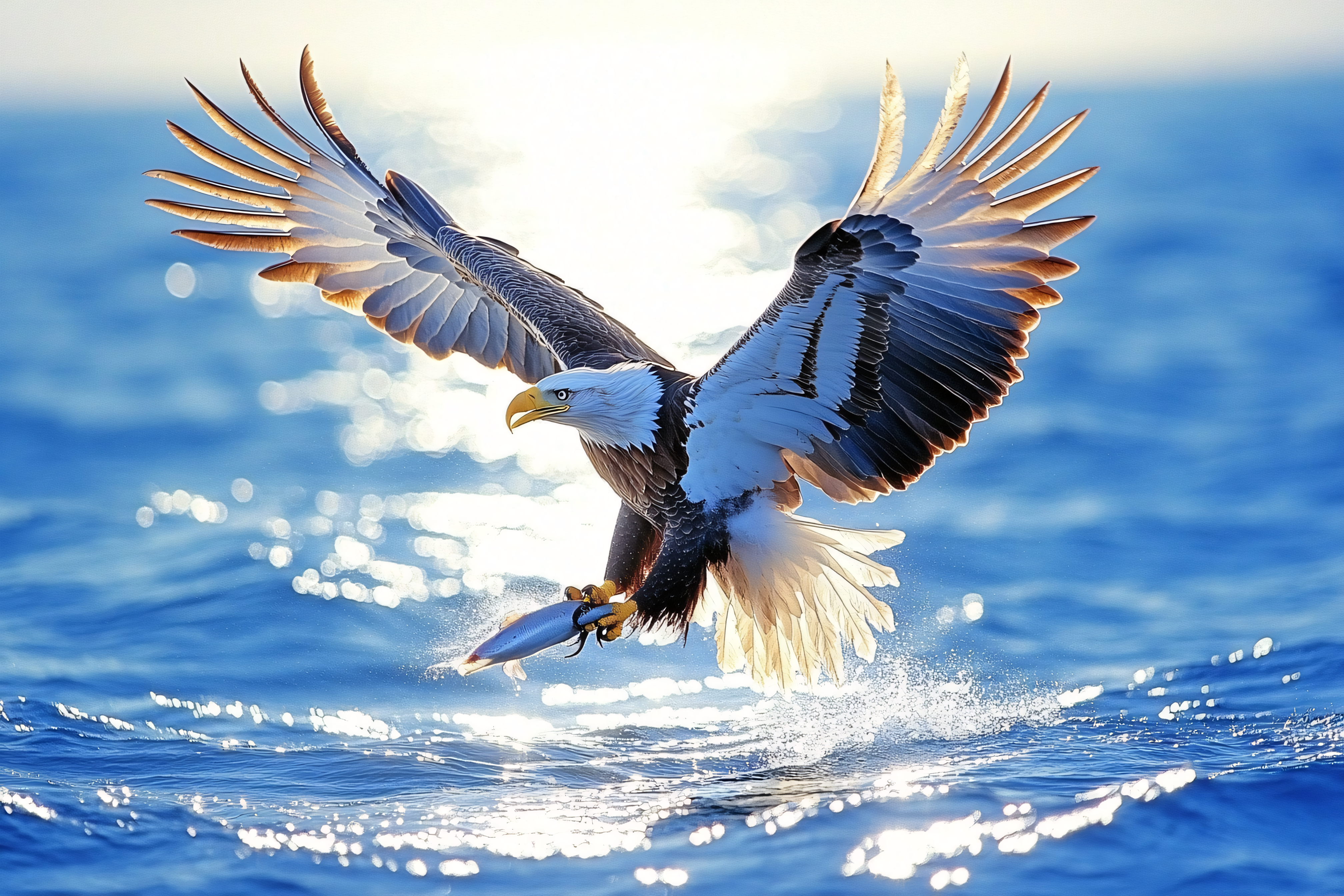 Bald Eagle Catching Fish
