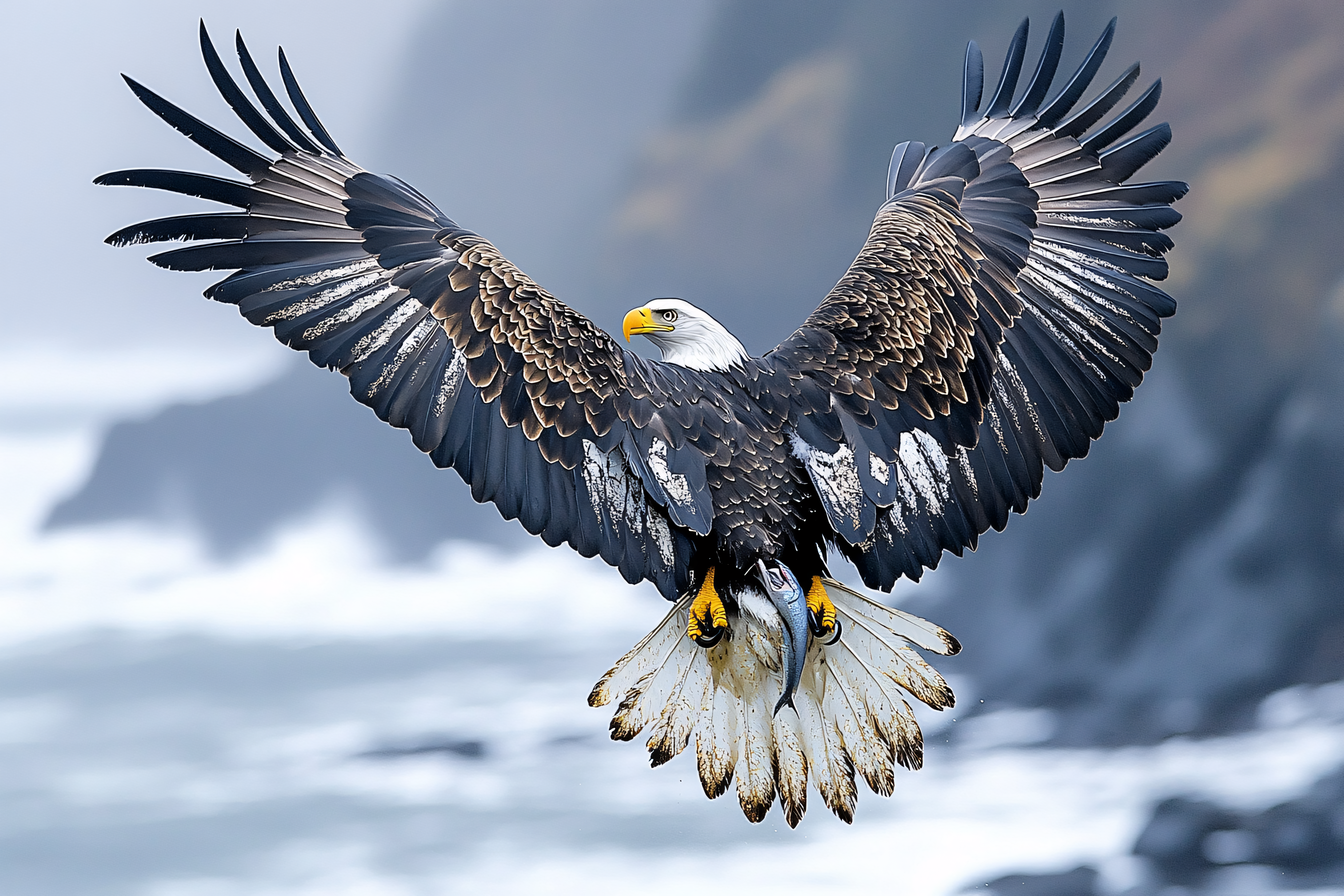 Bald Eagle Catching Fish