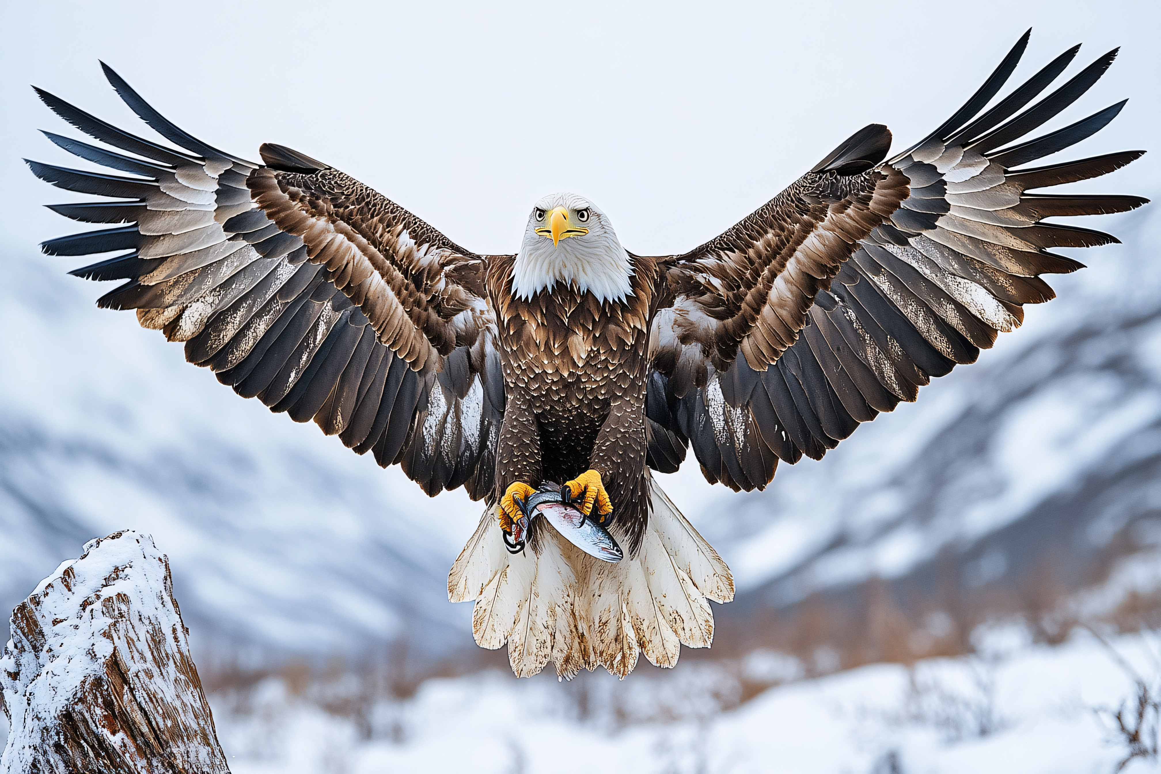 Bald Eagle Catching Fish