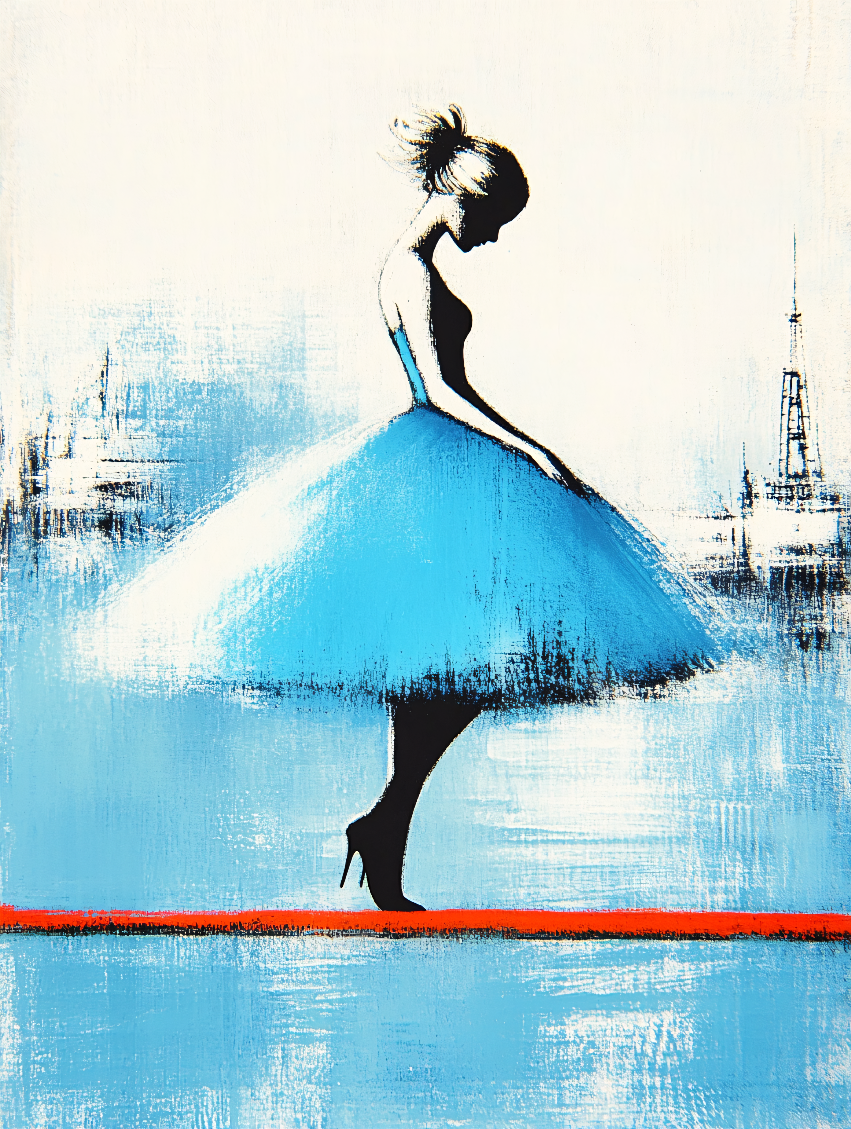 Ballerina In Blue Tutu