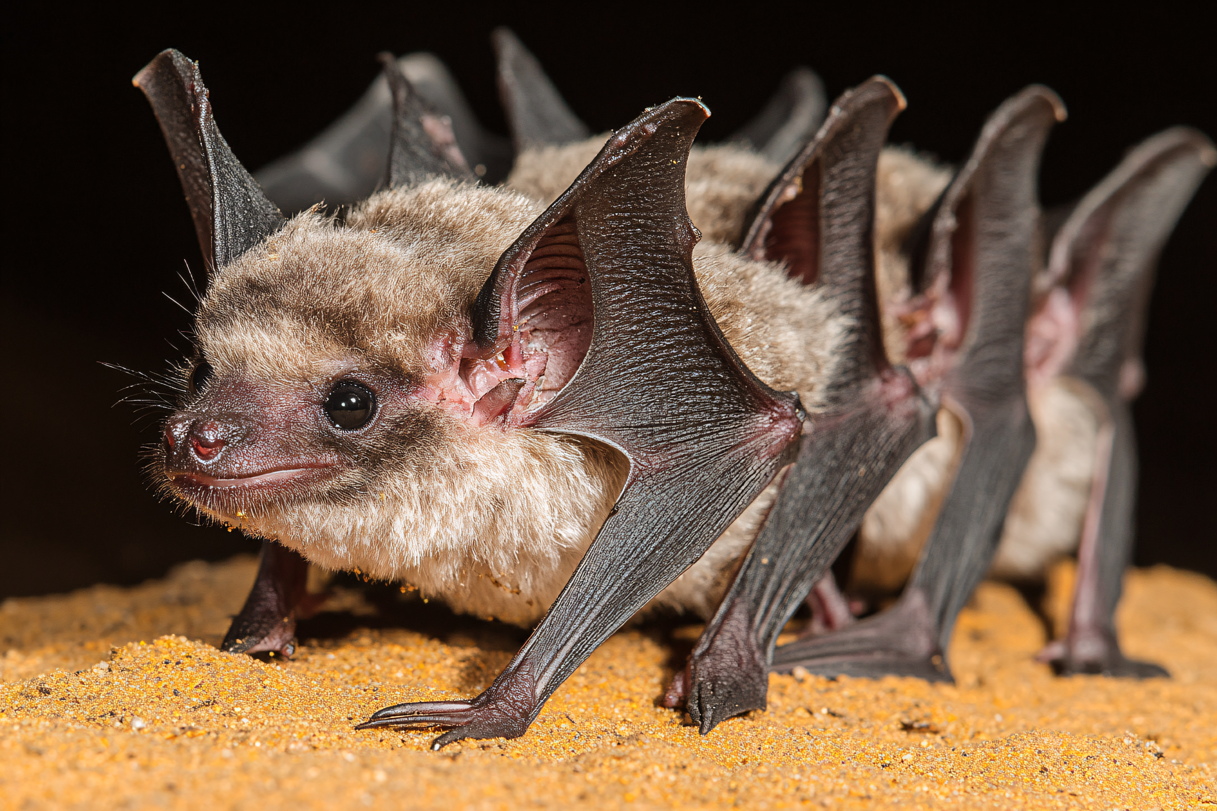 Bats Resting Closely