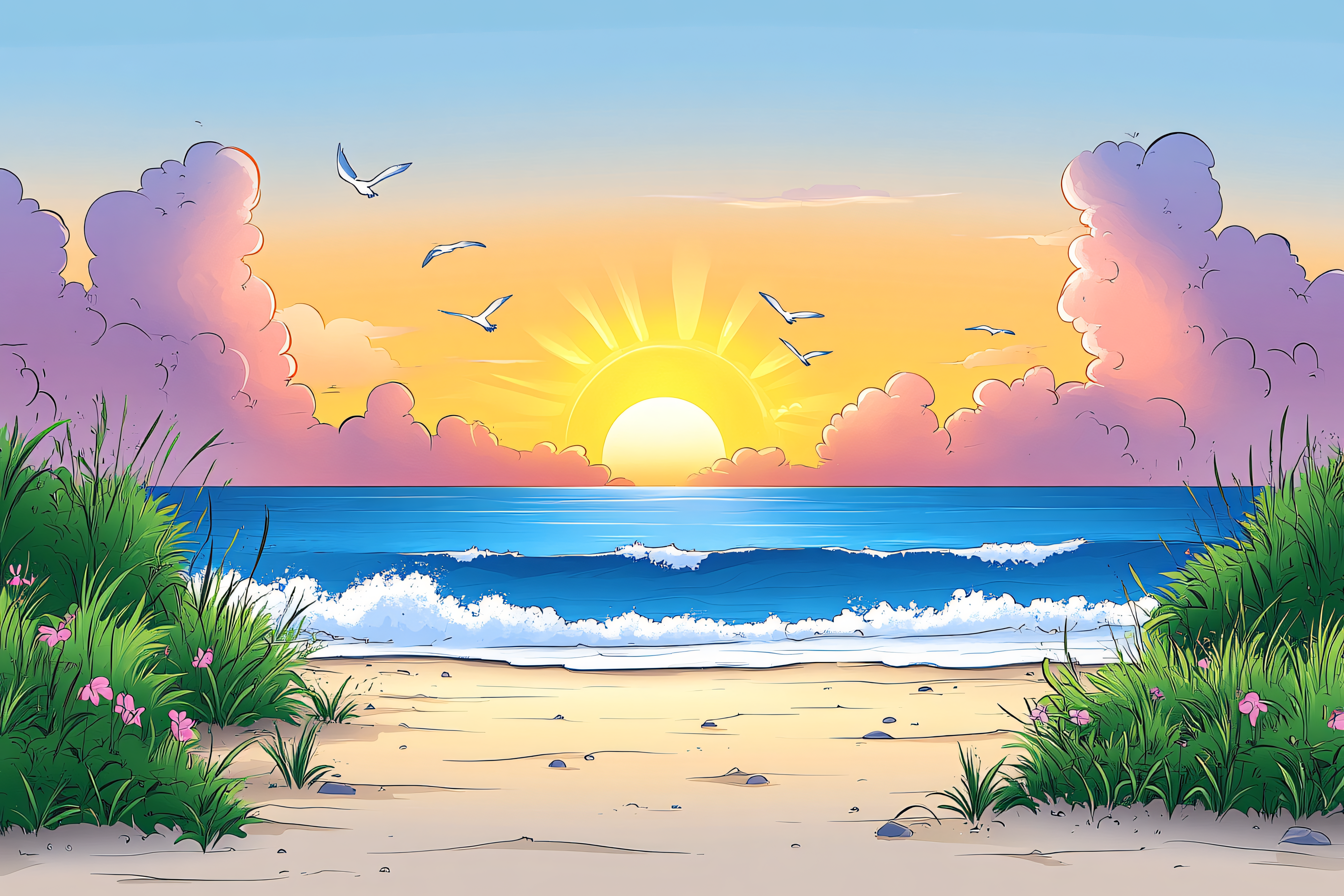 Beach Sunrise Serenity