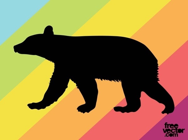 Bear Cub Silhouette Free Vector