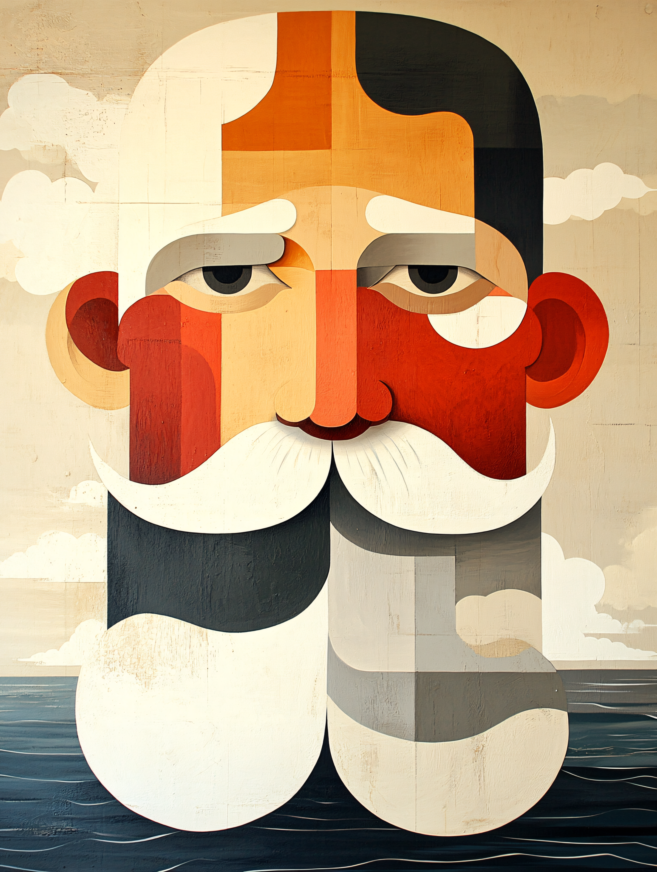 Bearded Man Geometric Portrait