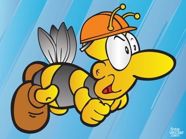 Bee Cartoon Free Vector
