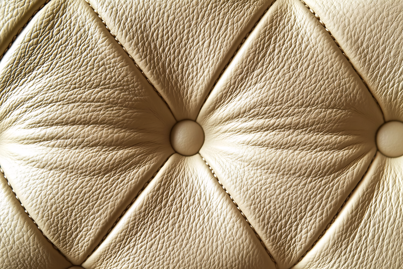 Beige Leather Buttoned Texture