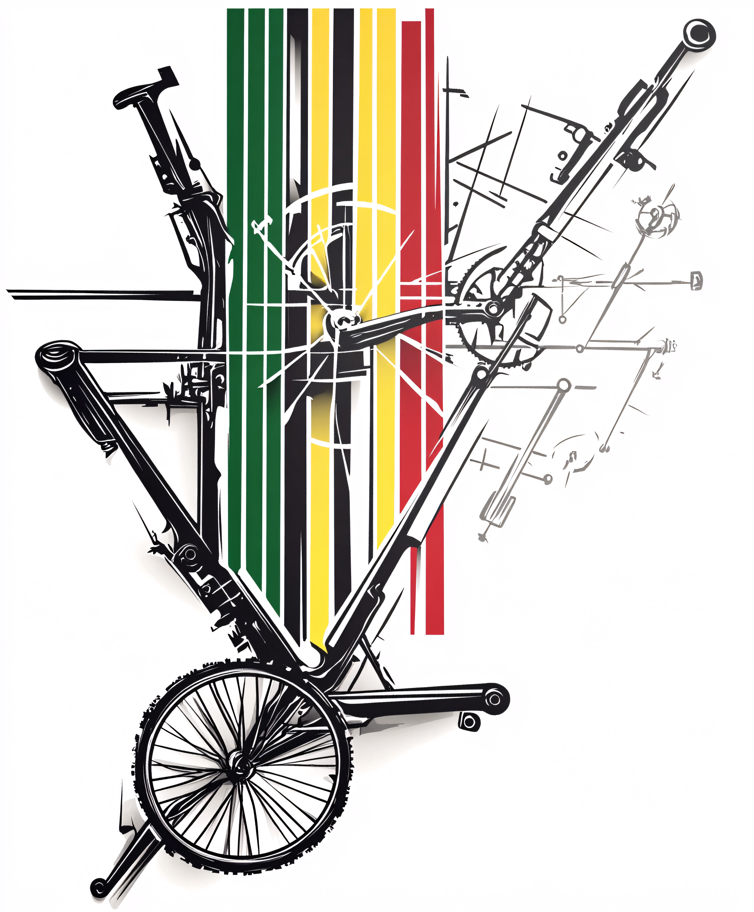 Bicycle Technical Drawing Abstract