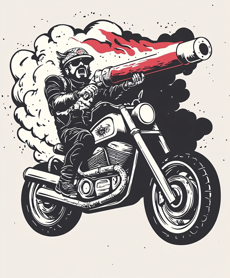 Biker With Cannon
