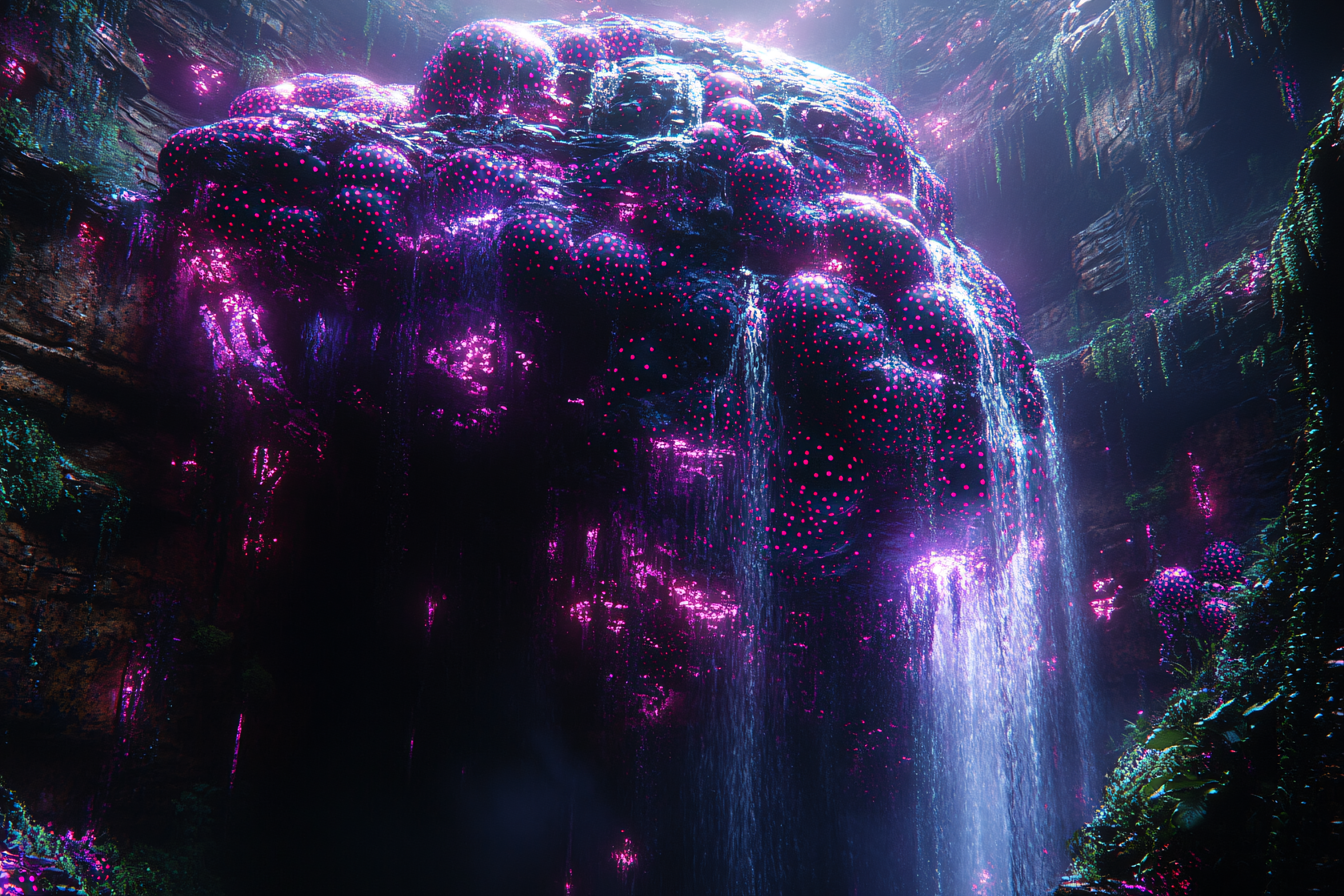 Bioluminescent Waterfall