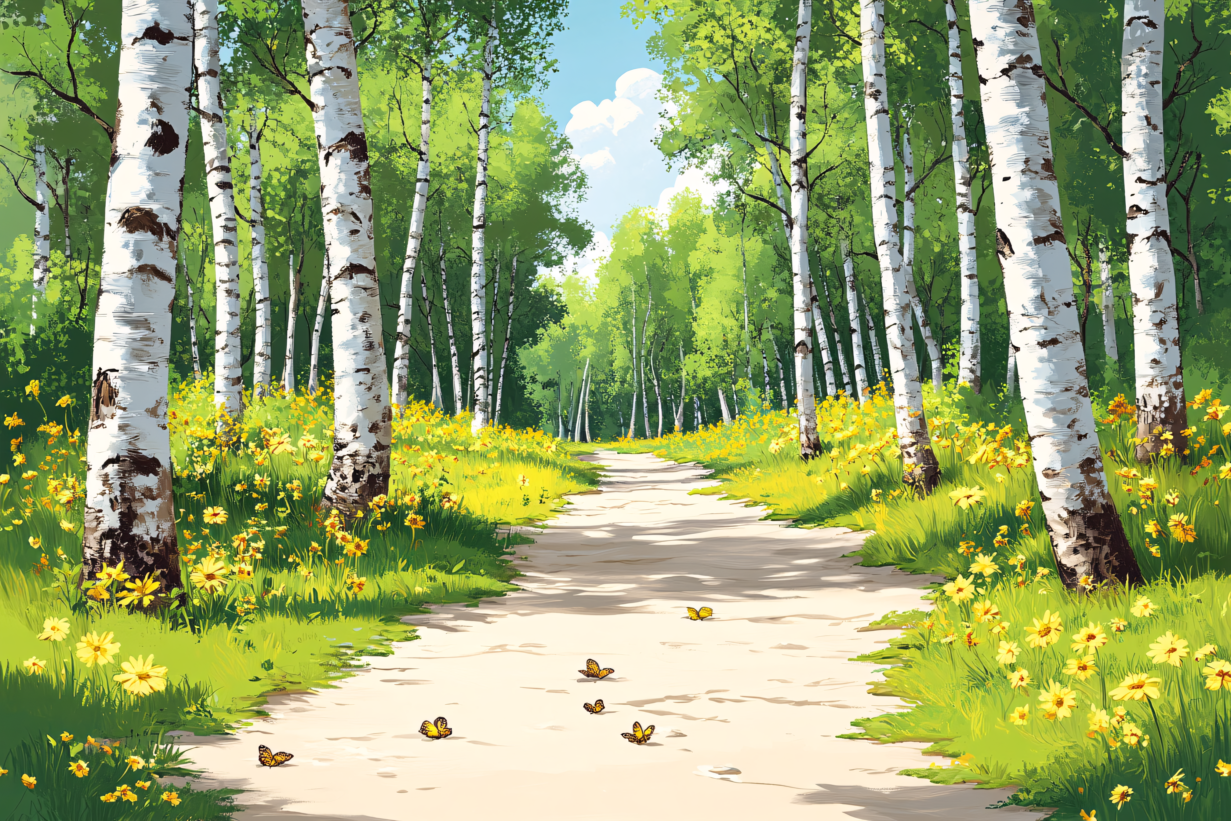 Birch Forest Path