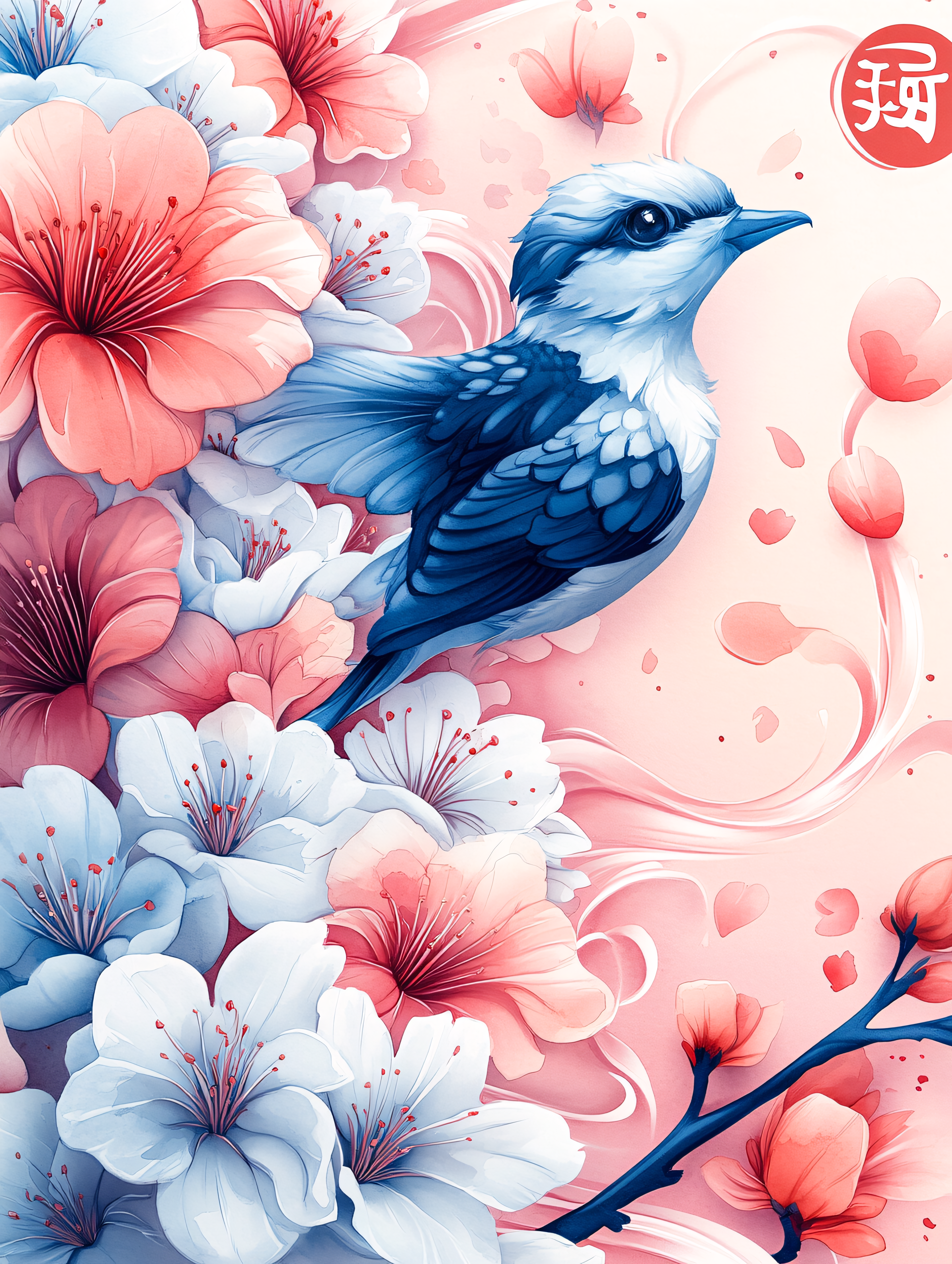 Bird and Floral, Blooming