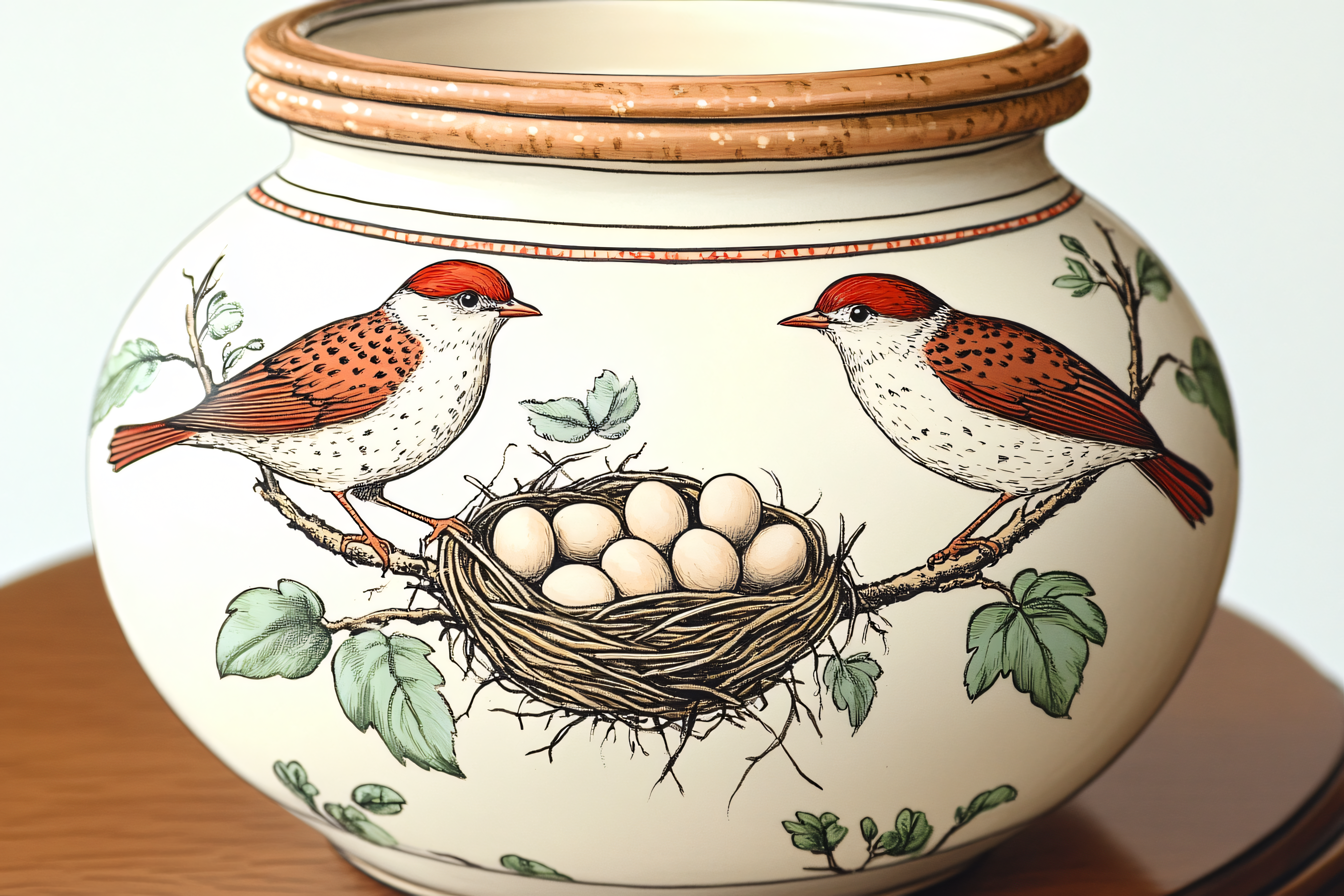Bird-Themed Decorative Vase