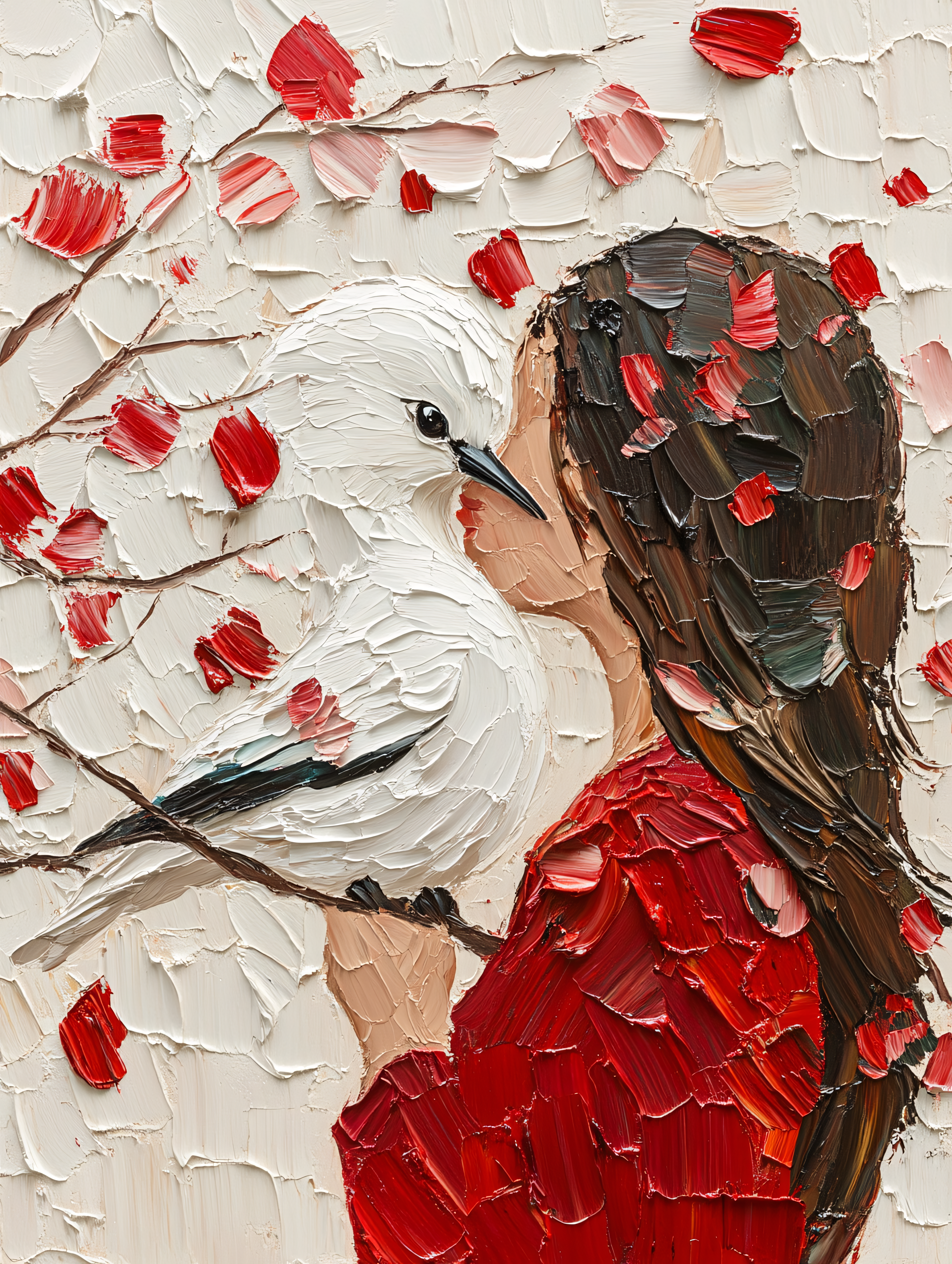 Bird with a woman