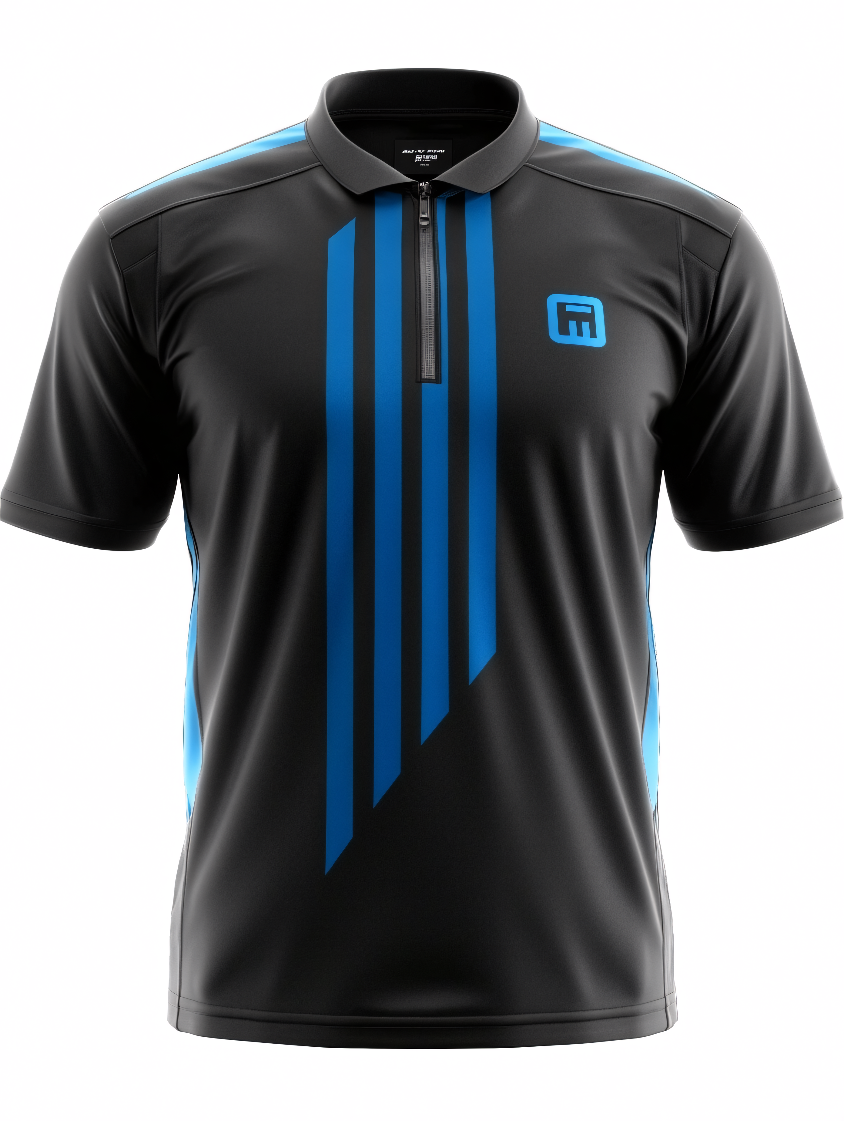 Black and Blue Striped Polo Shirt