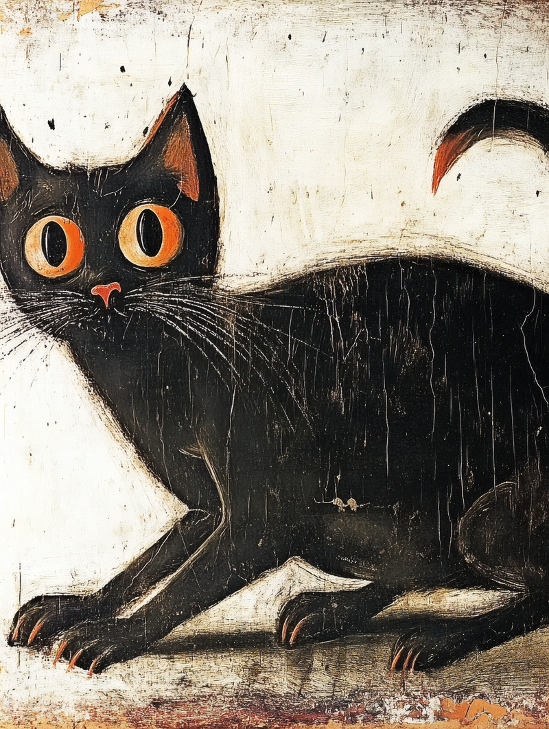 Black Cat With Orange Eyes