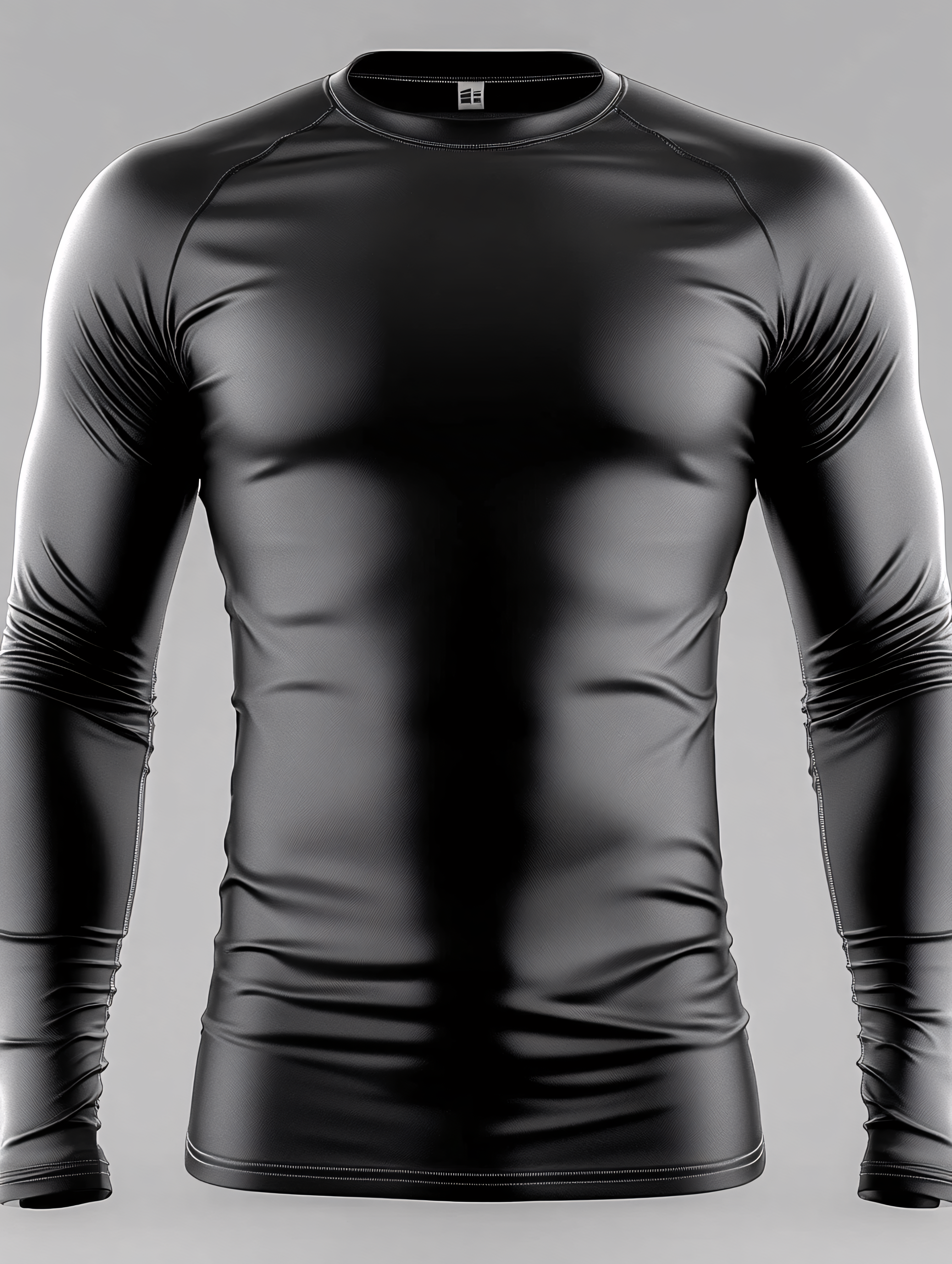 Black Long Sleeve Shirt Mockup Front View