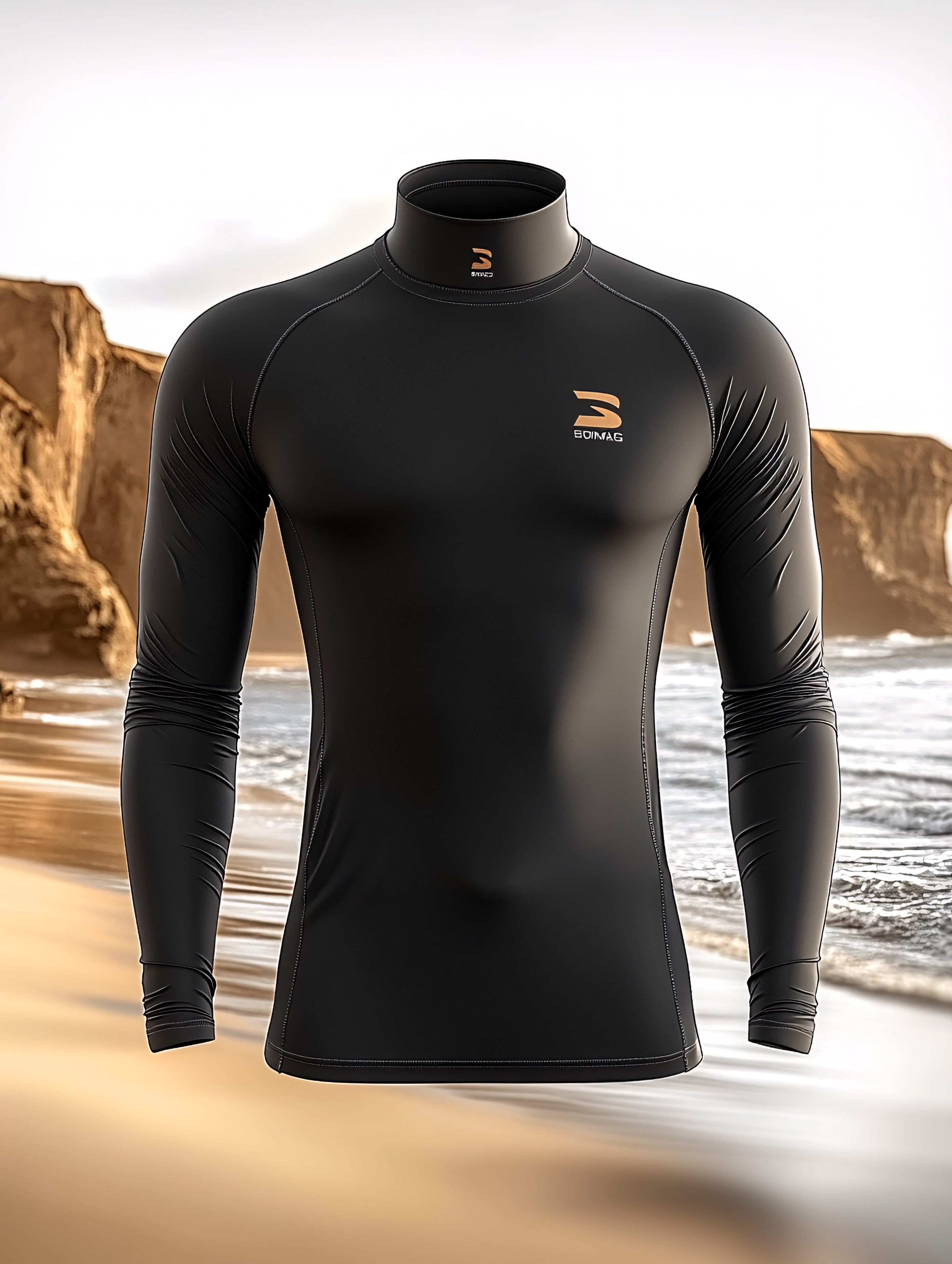Black Long Sleeve Turtleneck Shirt Mockup