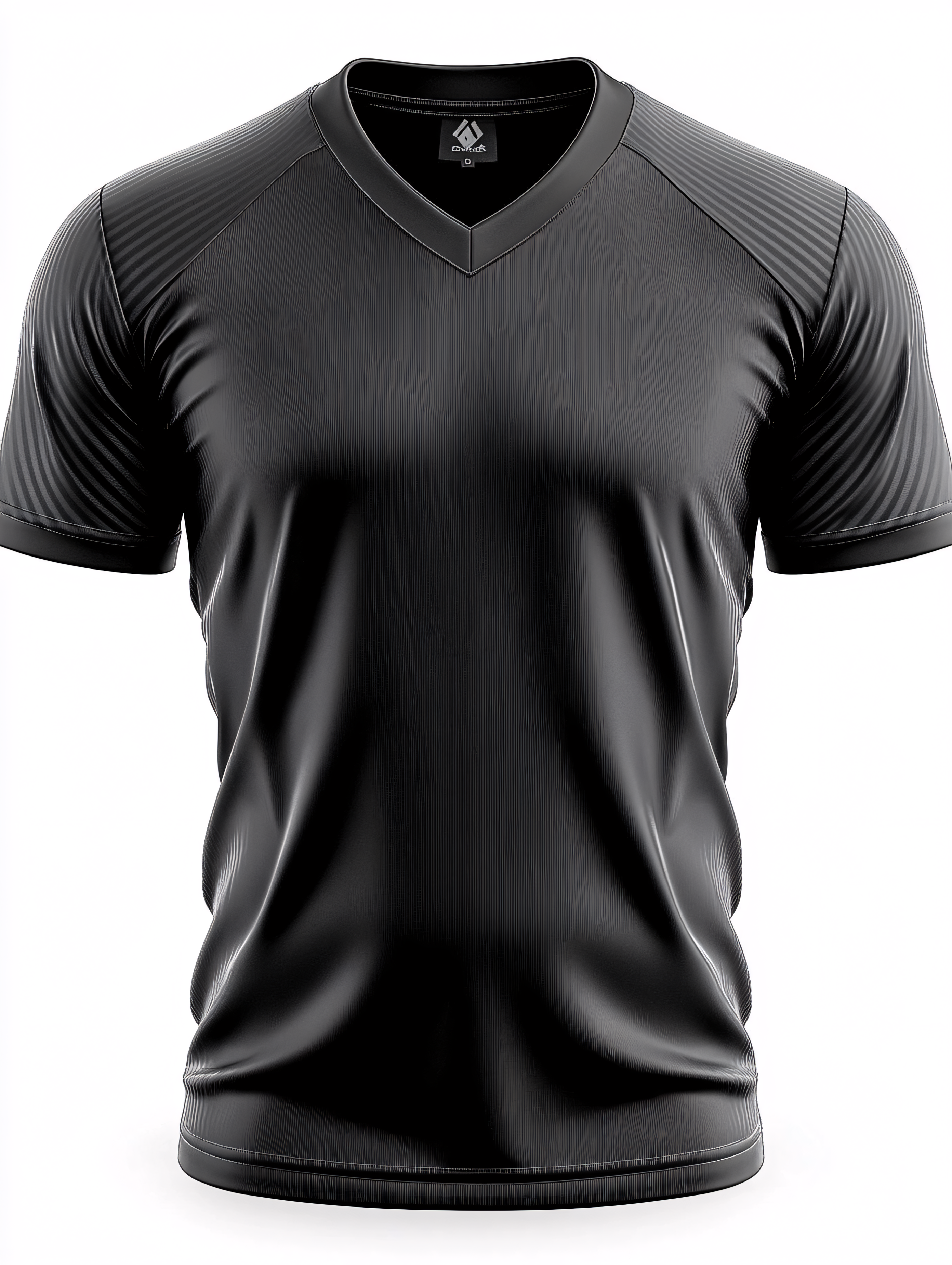 Black V-Neck T-Shirt Mockup