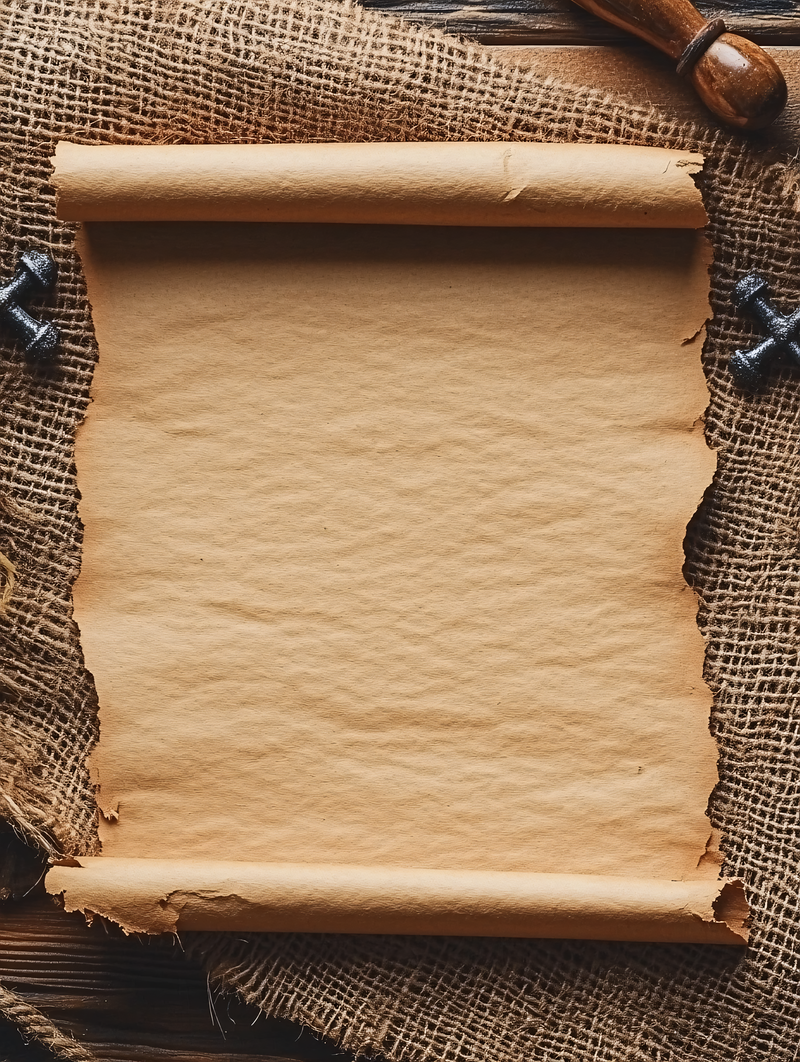 Blank Parchment Scroll Mockup