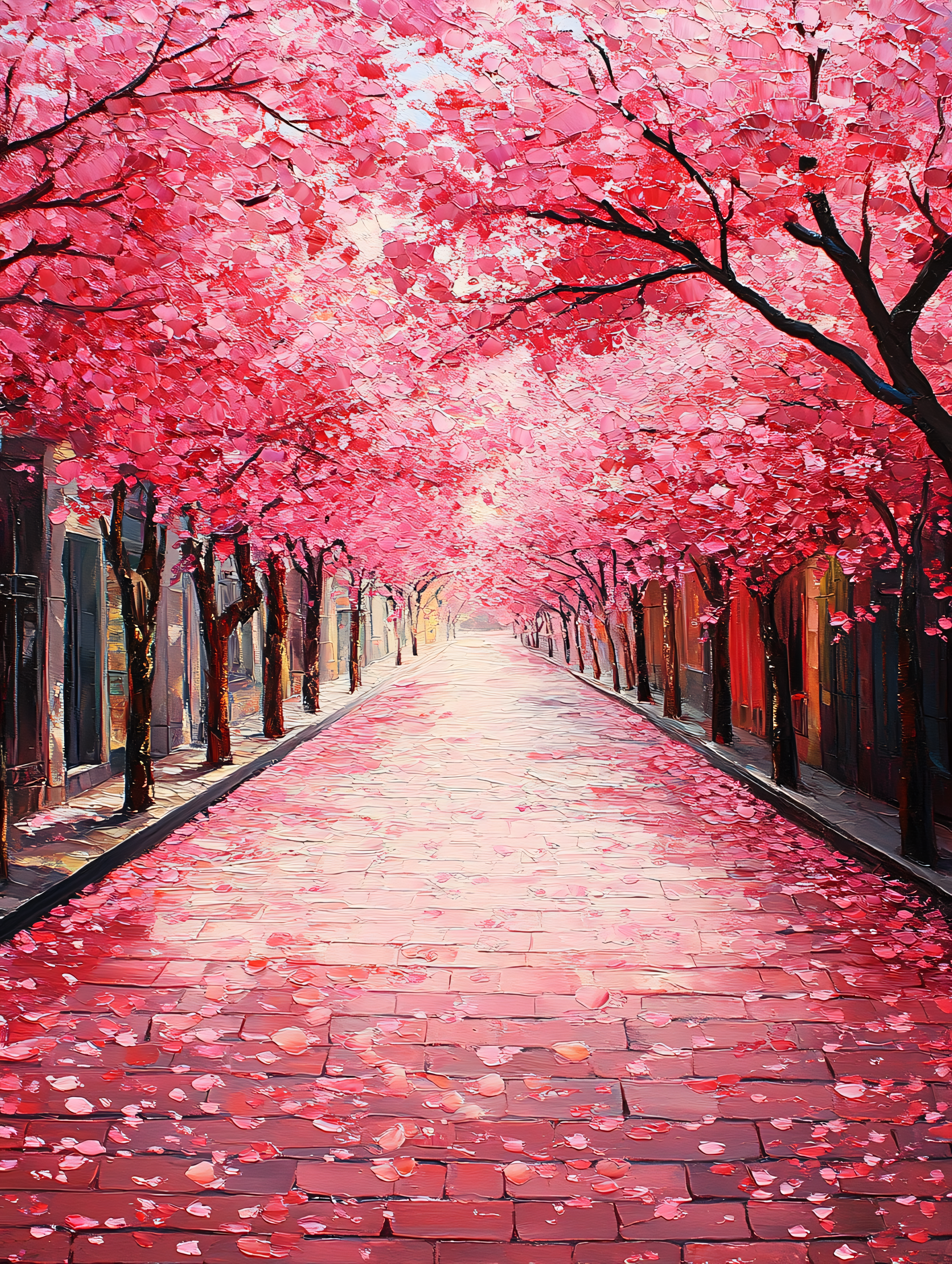 Blooming Cherry Trees Alley