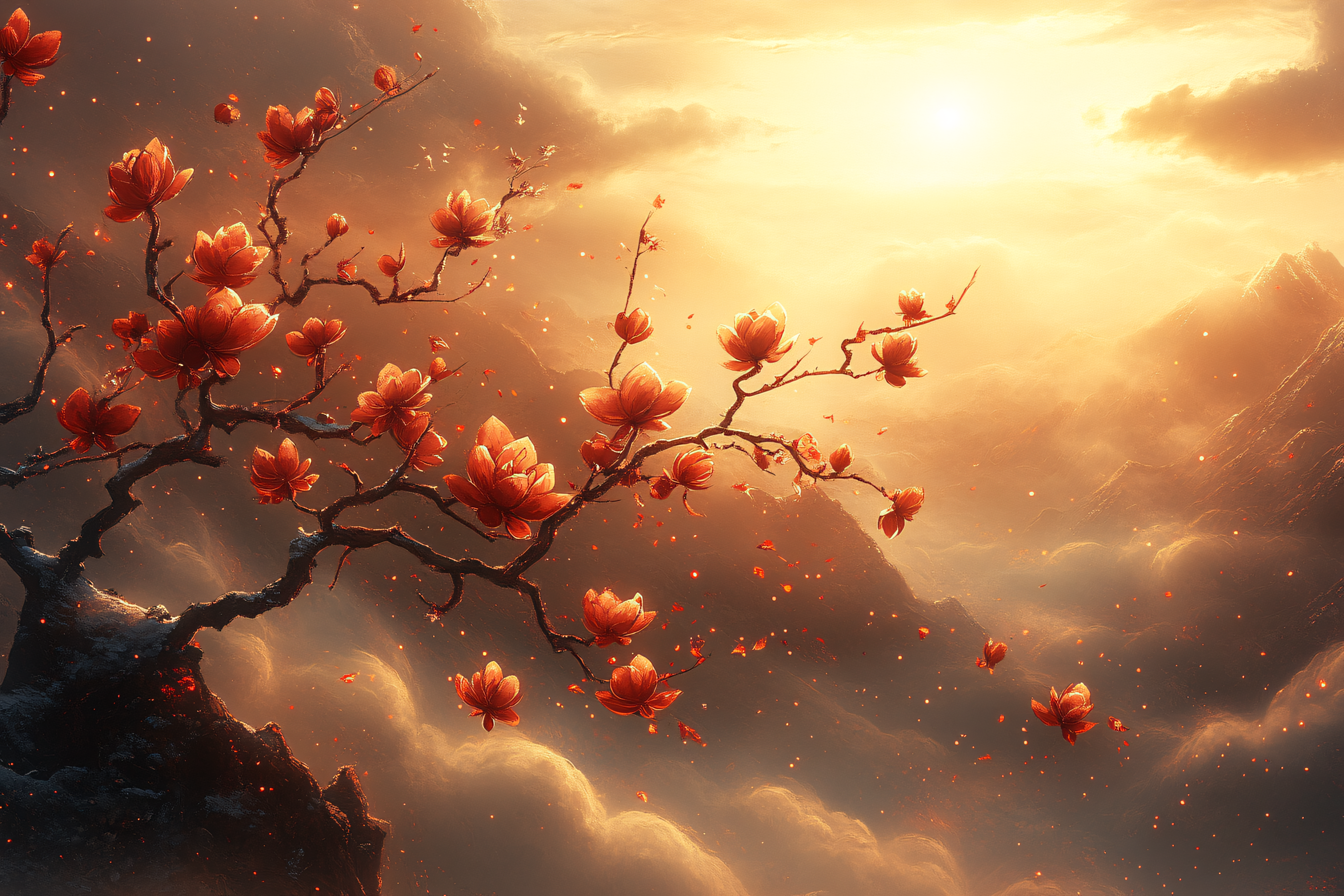 Blooming Plum Blossom Tree