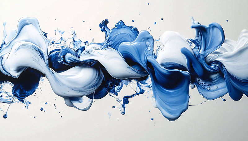 Blue and White Paint Swirl