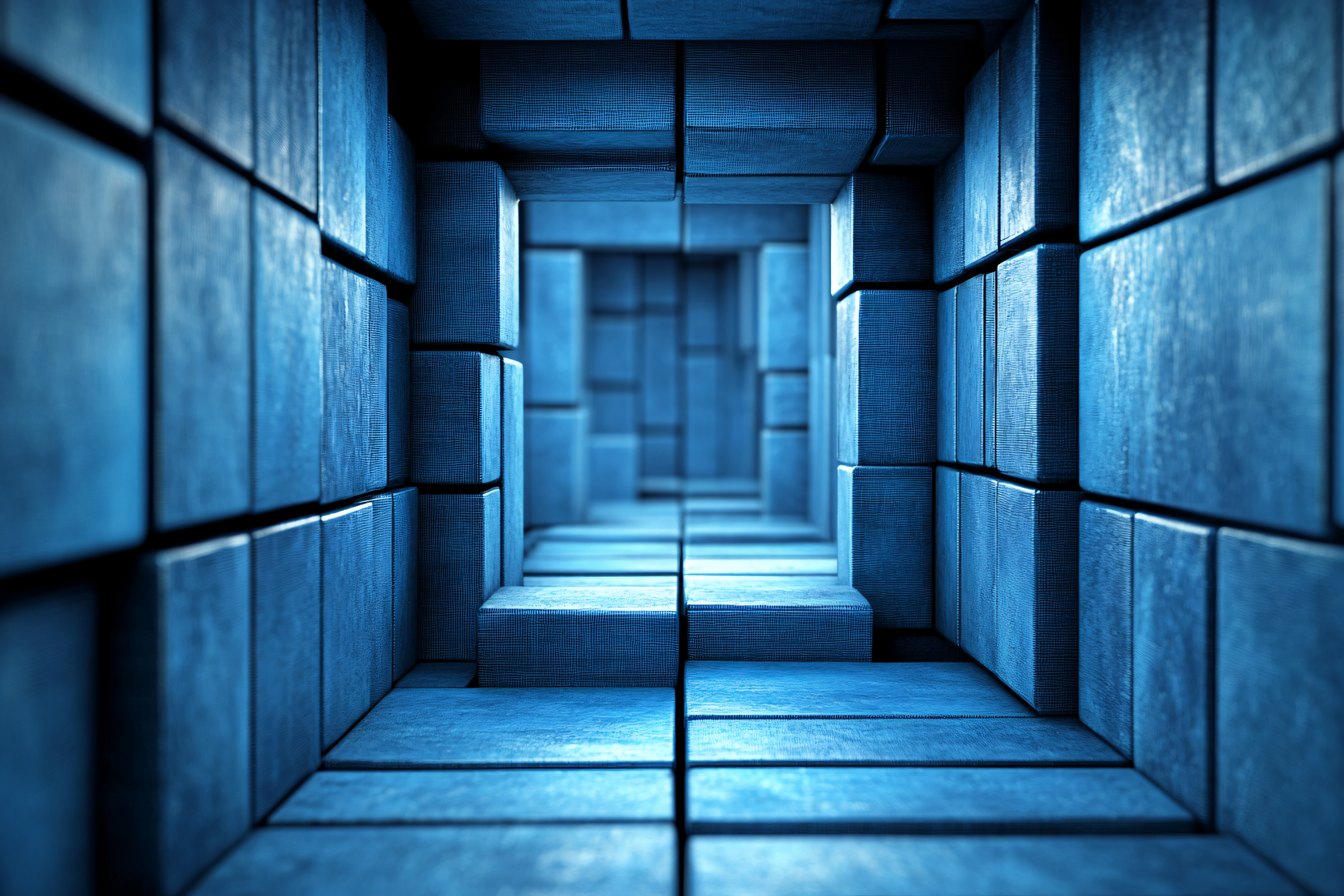 Blue Cubist Tunnel