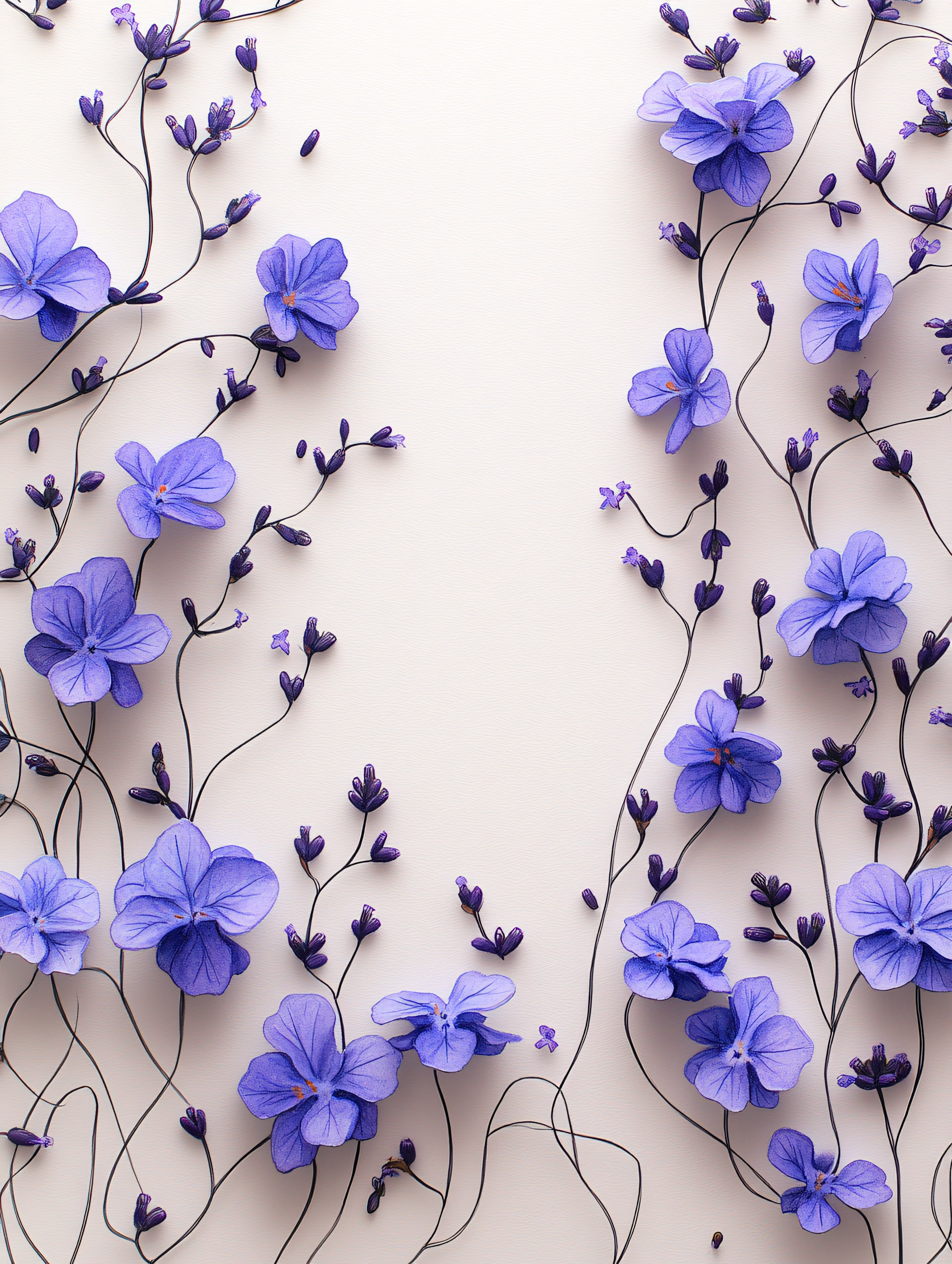 Blue Floral Vine