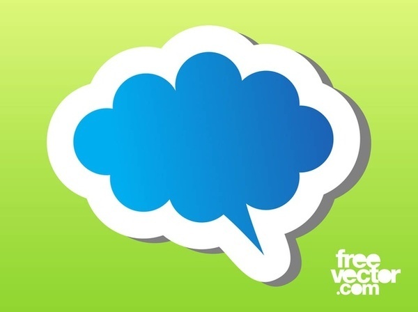 Blue Speech Balloon Sticker Free Vector