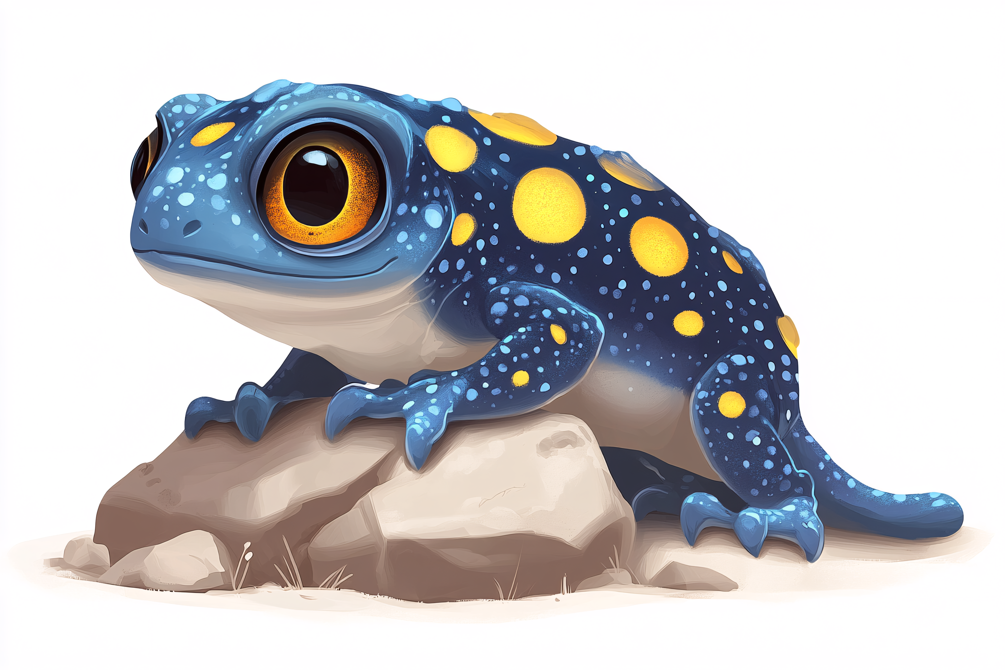 Blue Spotted Frog on a Rock