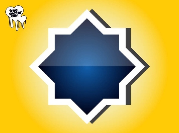 Blue Sticker Design Free Vector