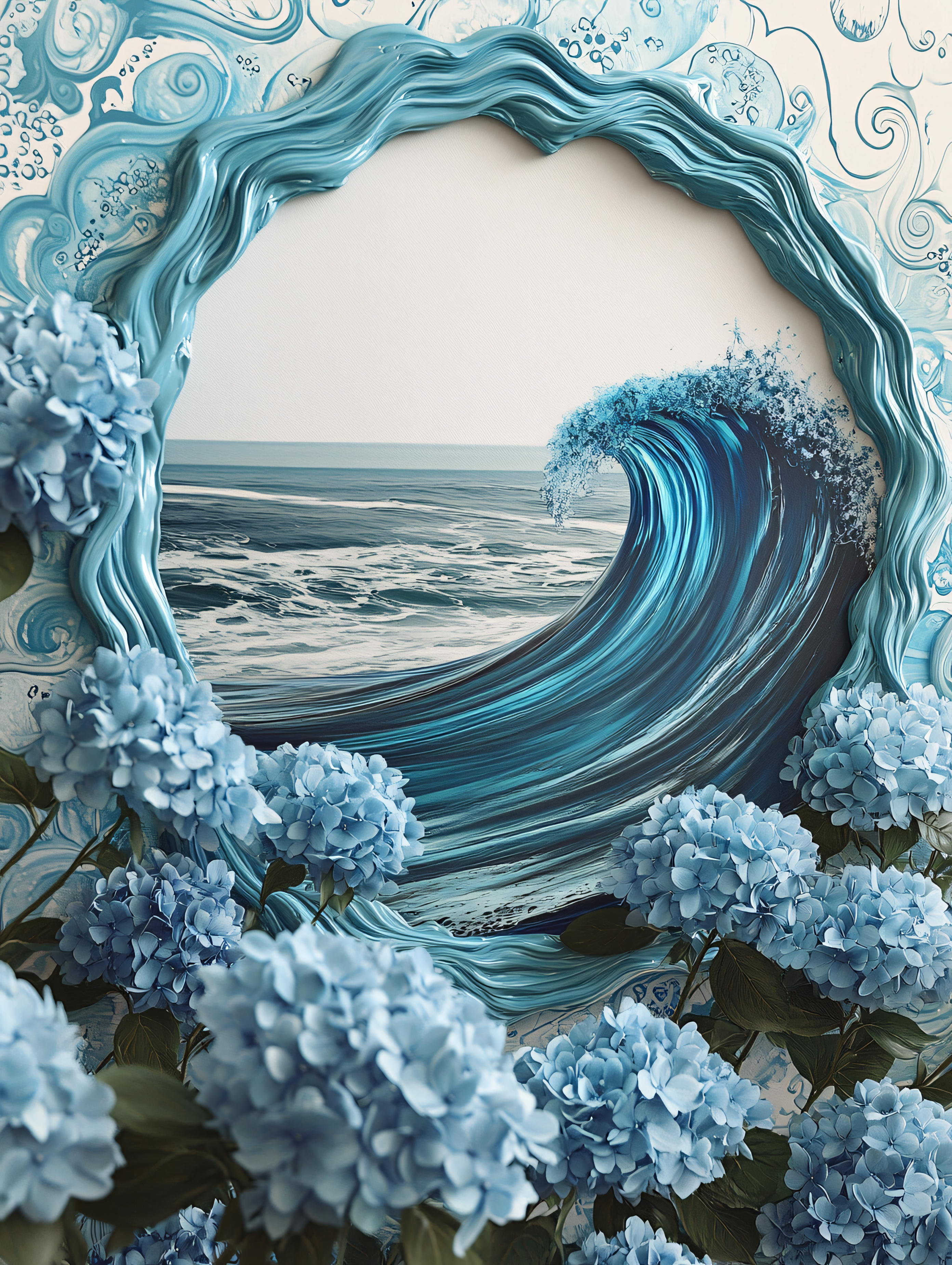 Blue Wave Hydrangea Art