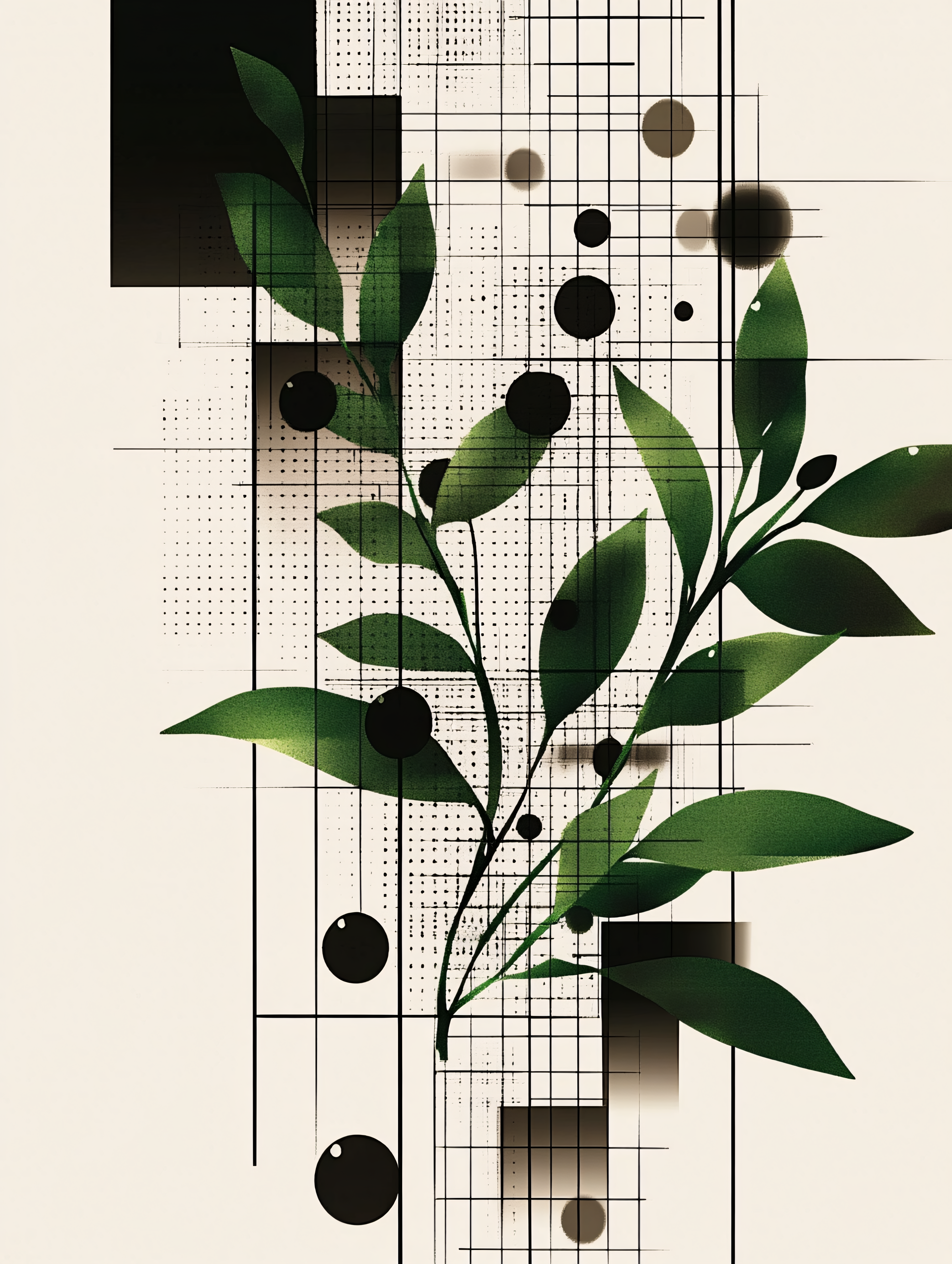 Botanical Geometric Composition