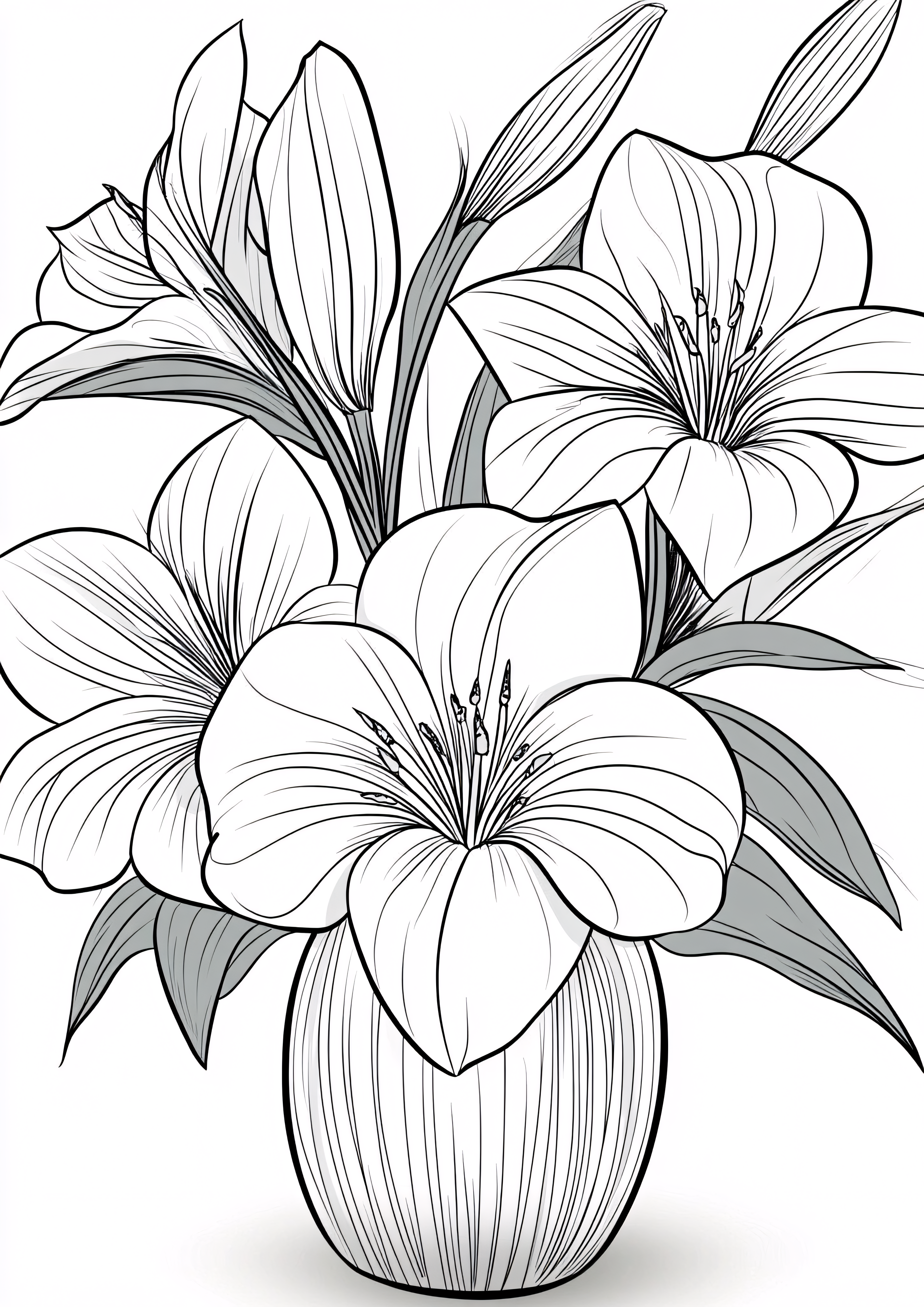 Bouquet of Lilies Illustration