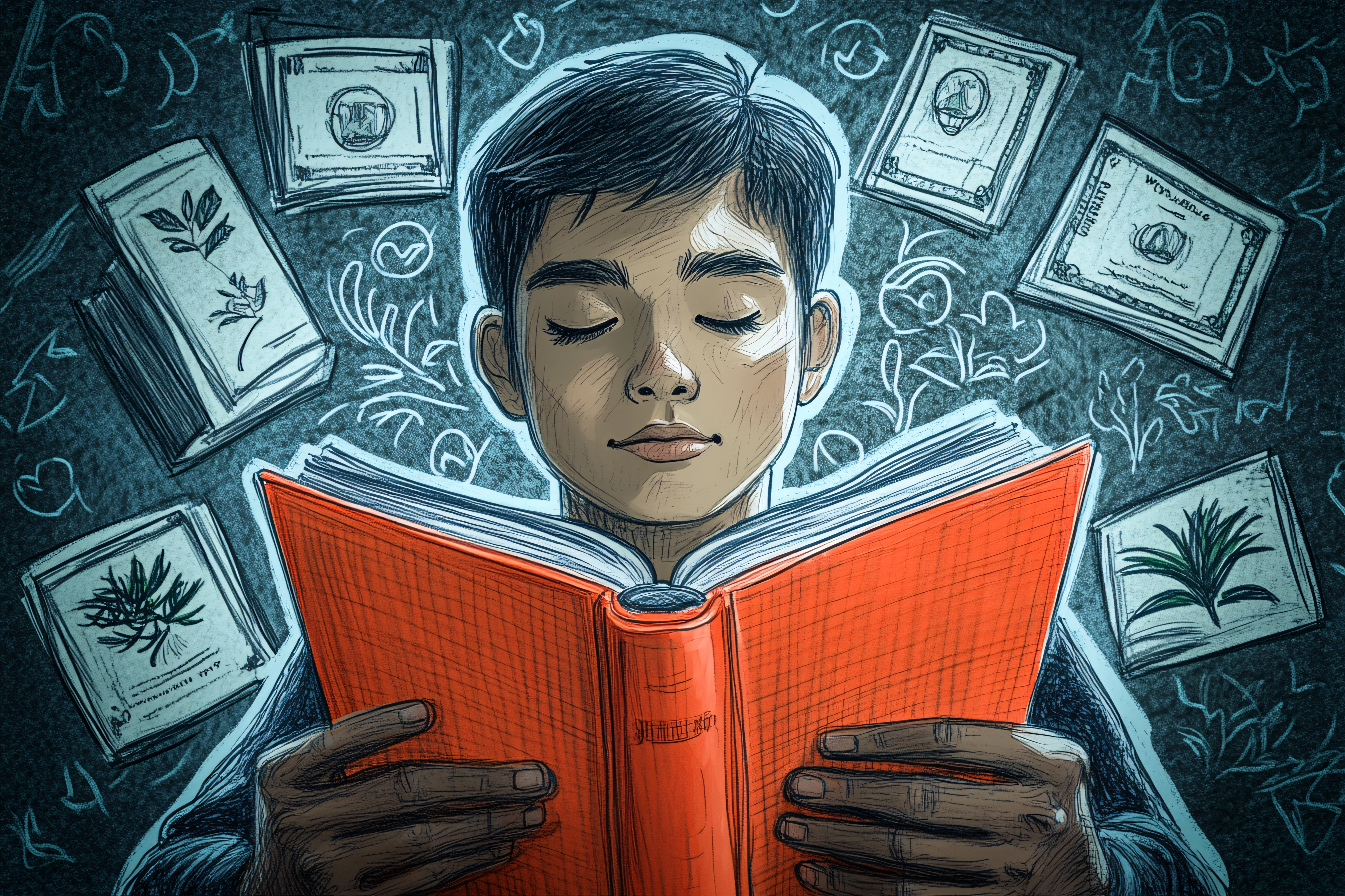 Boy Reading a Book