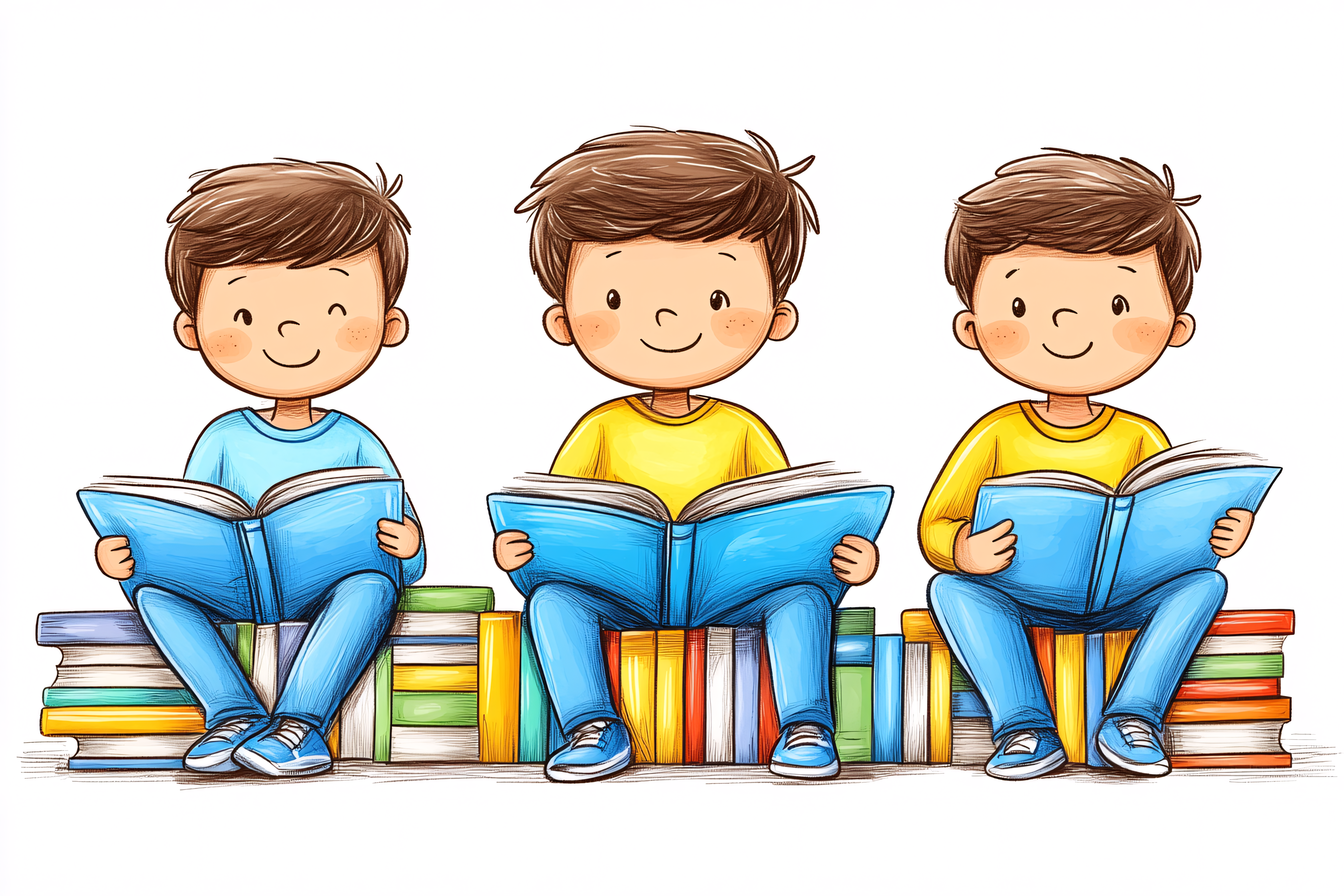 Boys Reading Books