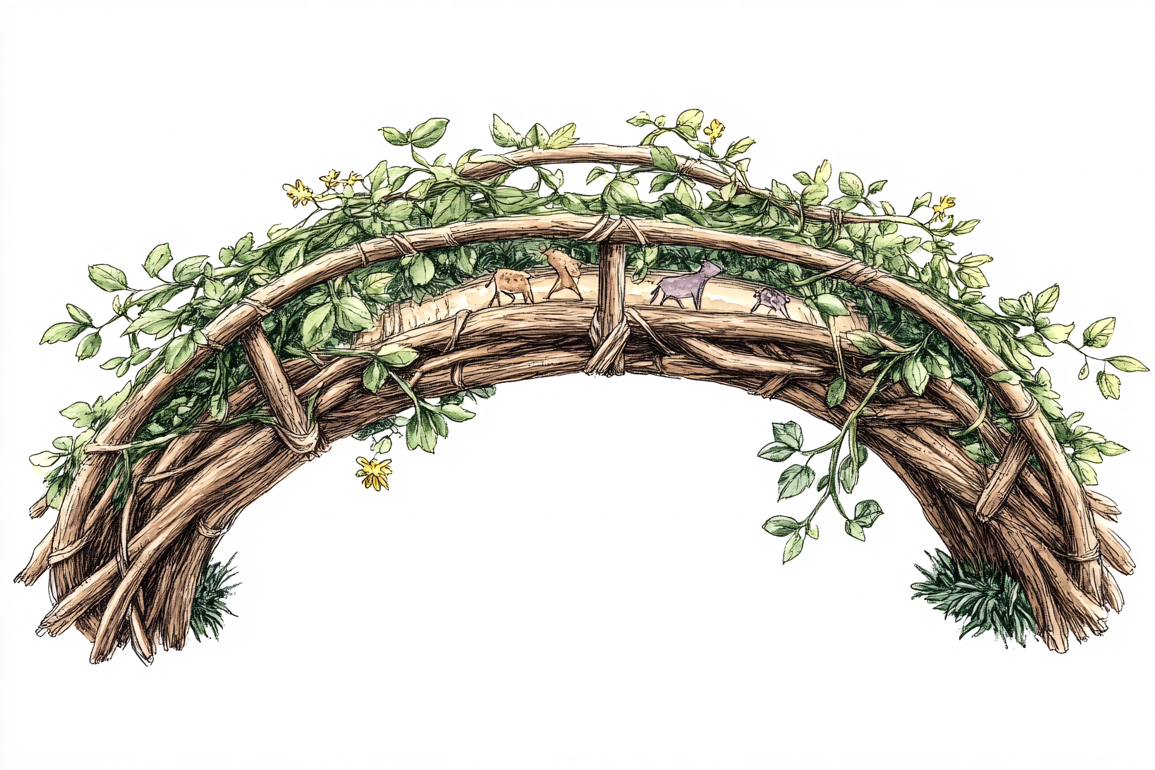 Branch Archway with Animals