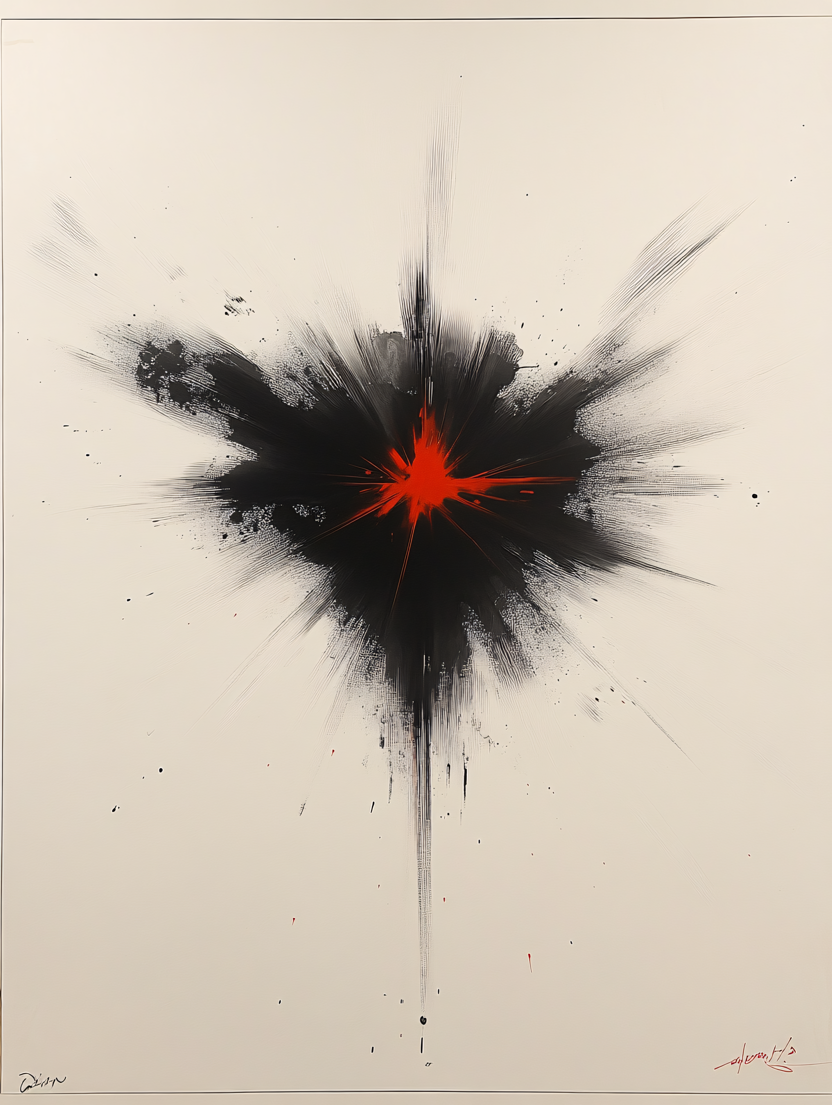 Burst of Black and Red